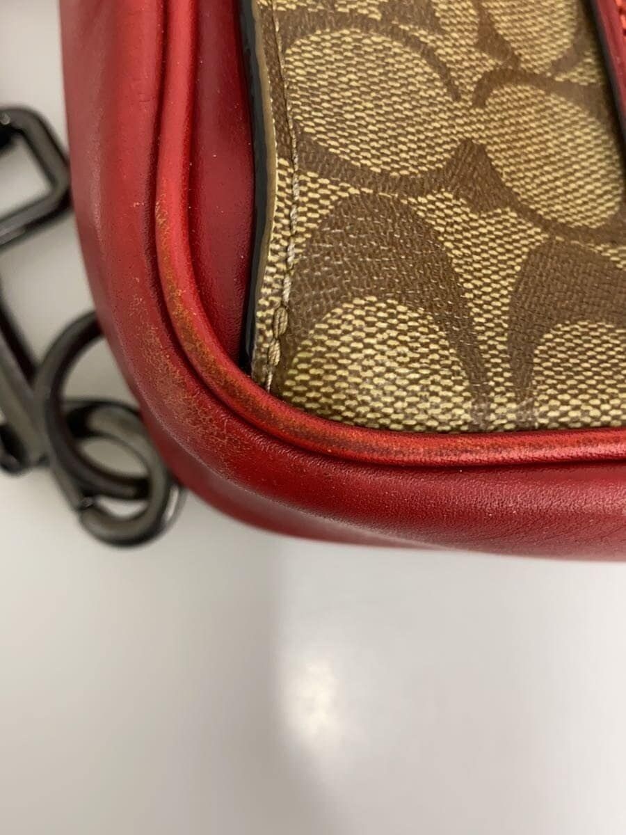 Coach Shoulder Bag Red Total Pattern J2221-CF454 Used