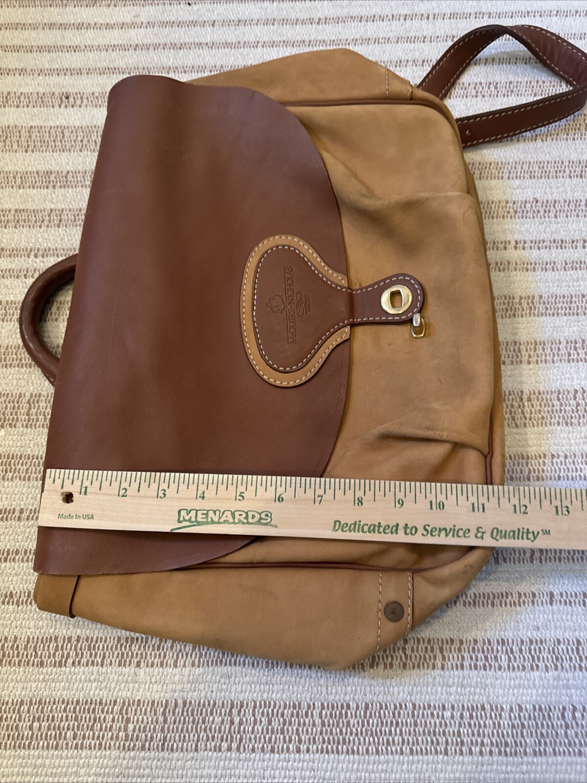 McGuire Nicholas Two Tone Leather Messenger Bag VGUC