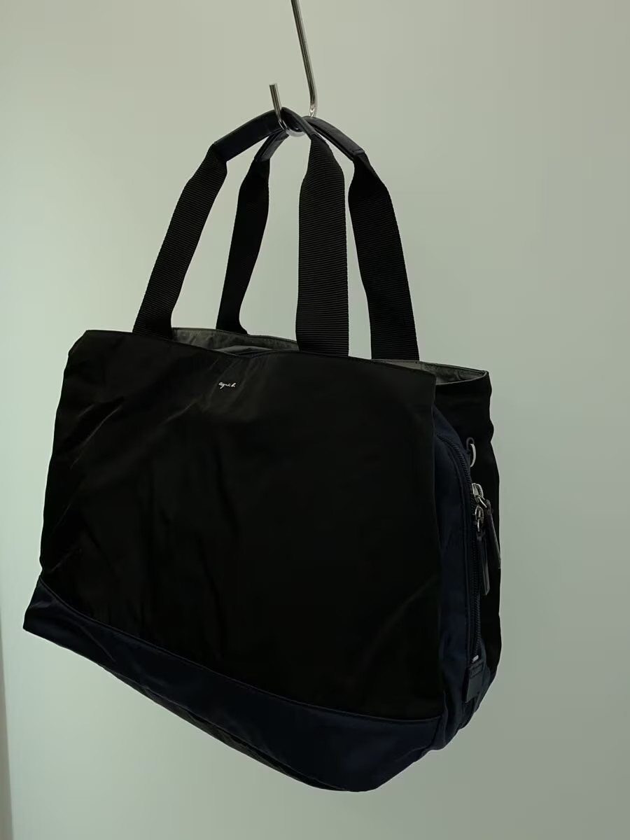 agnes b. Boston Bag, Nylon, Black, Solid Color, 0AS15-02