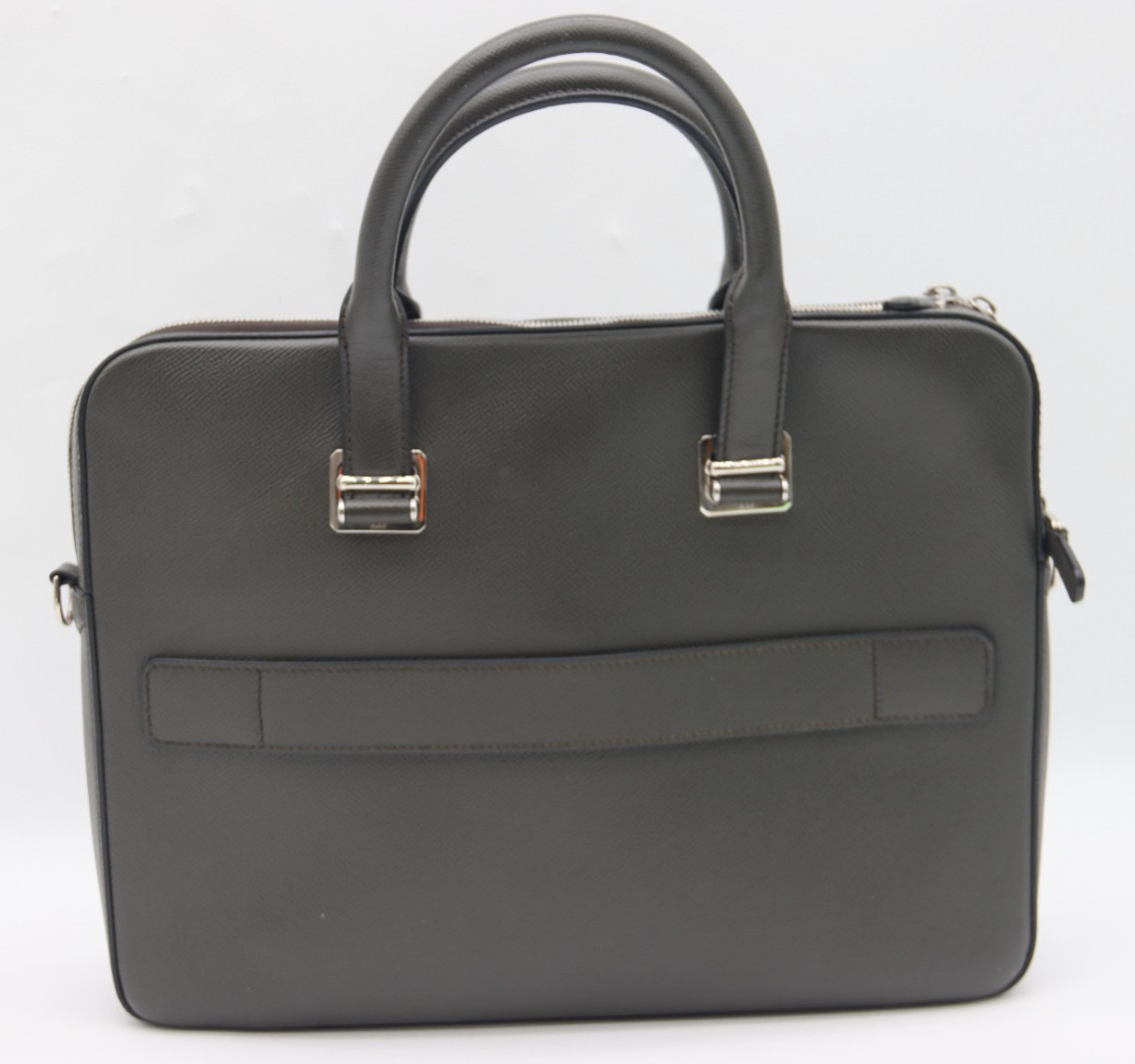 Dunhill Cadogan Single-Gusset Leather Document Case – Dark Olive Grey