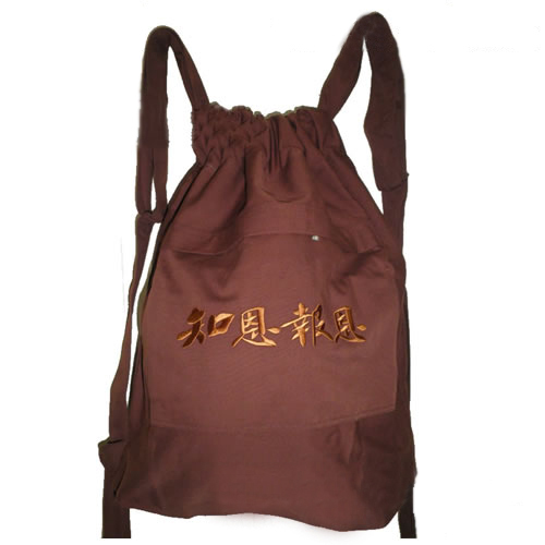 Buddhist Monk Backpack Embroidered Canvas Bag Meditation Buddha Pack