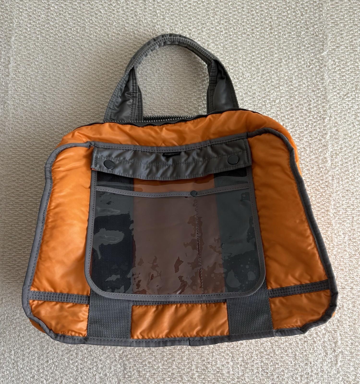 Yoshida PORTER TANKER Boston Bag (L) Nylon Silver Gray Japan 42cm×26cm×13cm