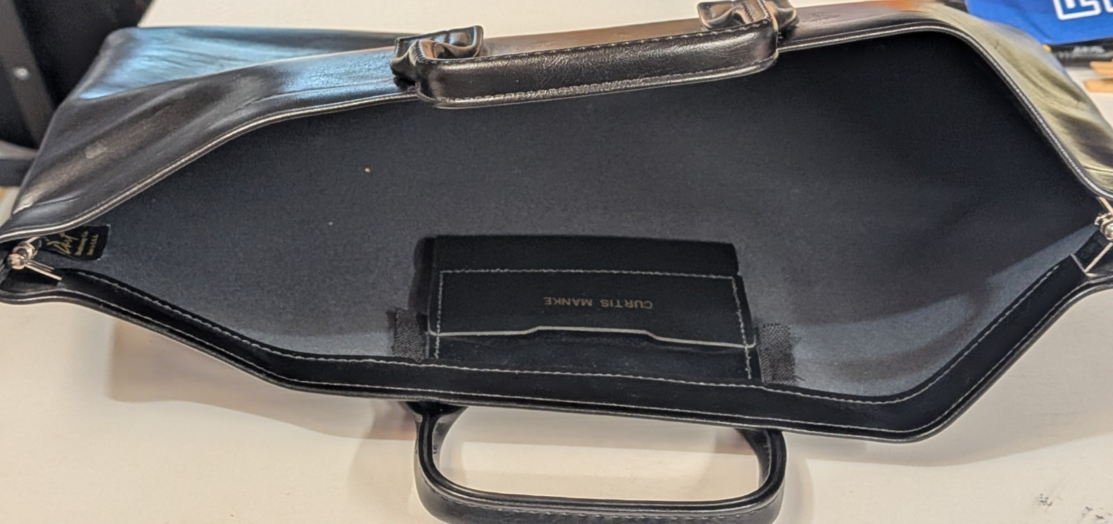 Black leather minimalist briefcase