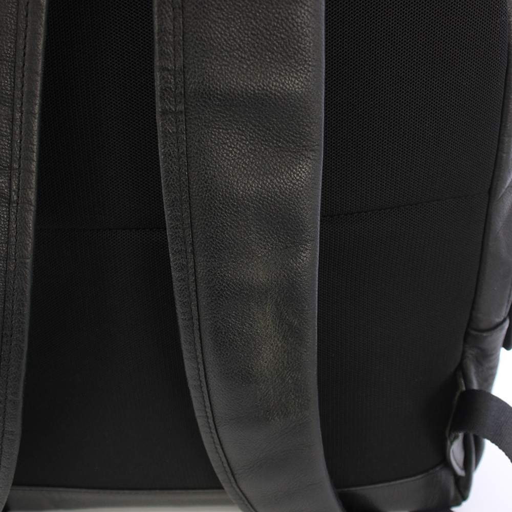 FARO Leather Backpack Black Vintage Men’s Rucksack 17.5in Adjustable Strap B