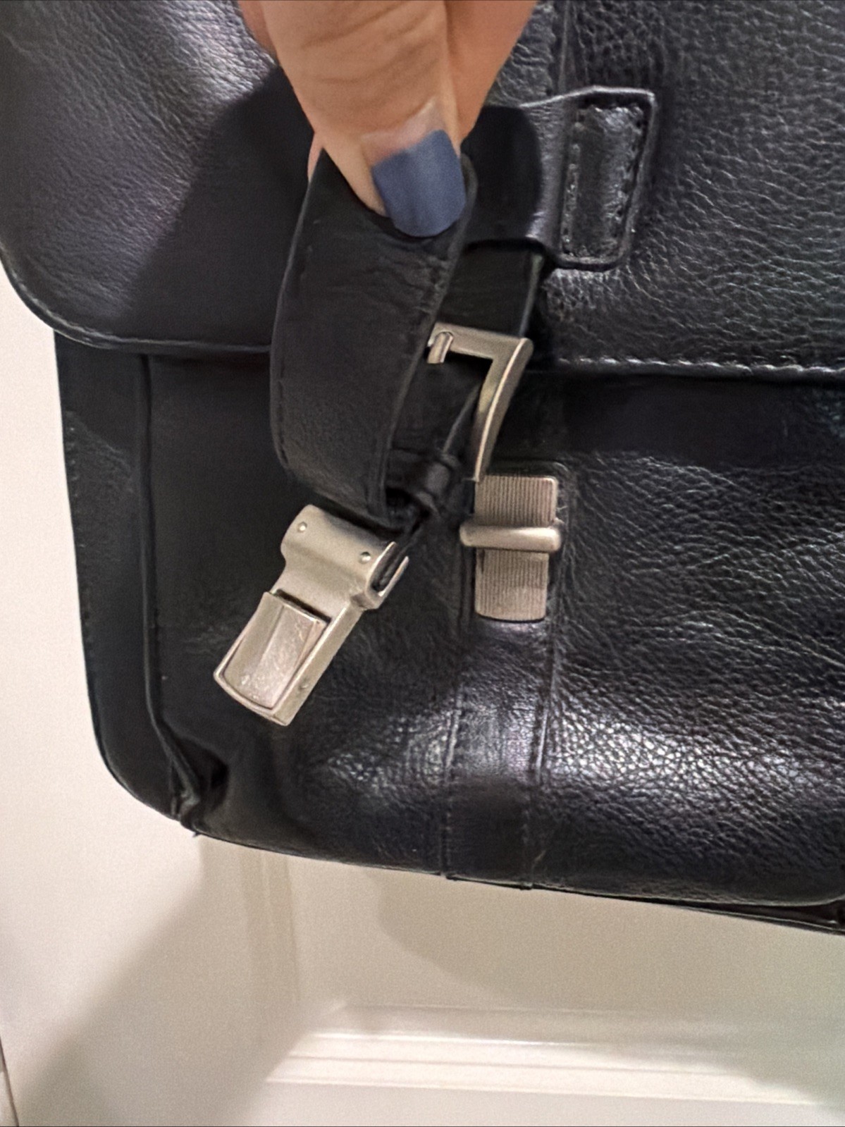 Vintage Wilsons Leather Expandable Briefcase Laptop Messenger Bag Black w/Strap