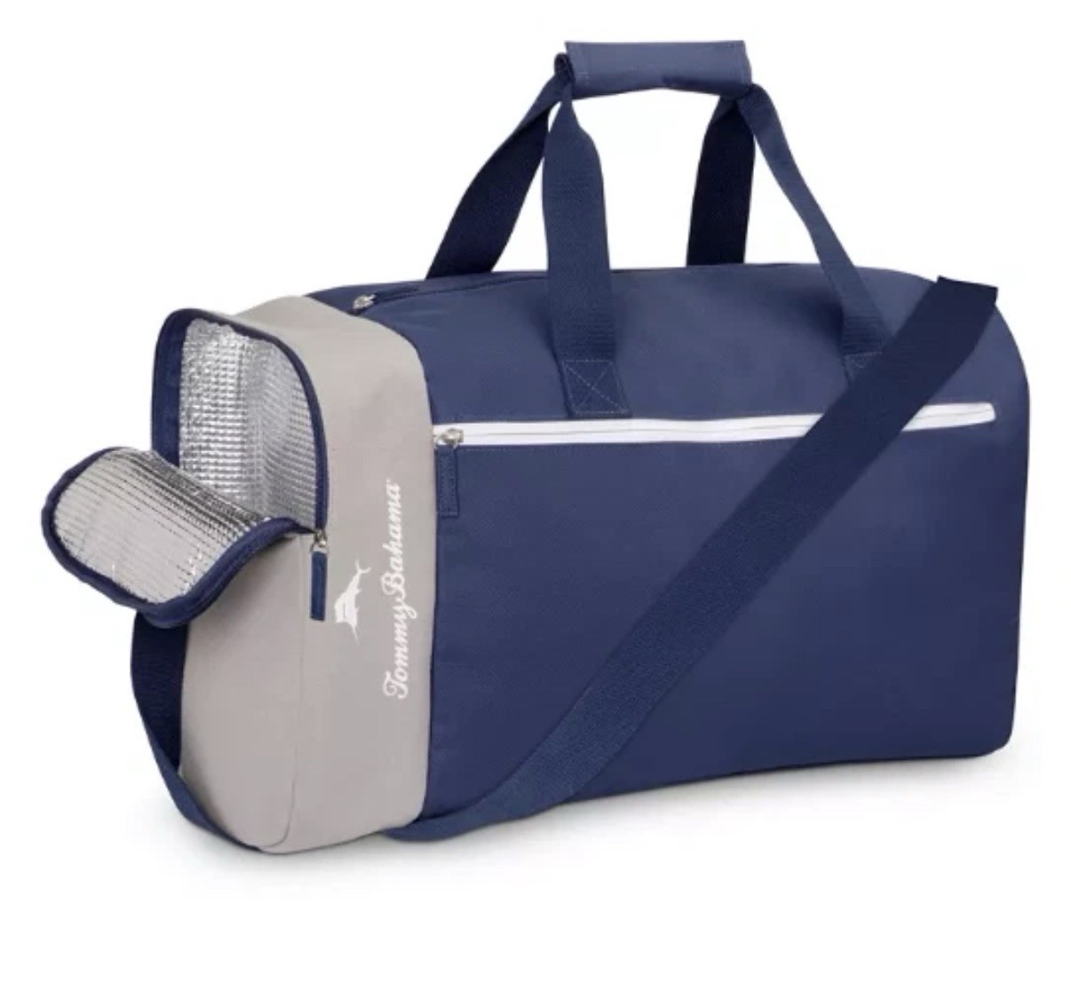 TOMMY BAHAMA DUFFLE Insulated Blue & Grey Leakproof White Marlin Icon Voyage Bag