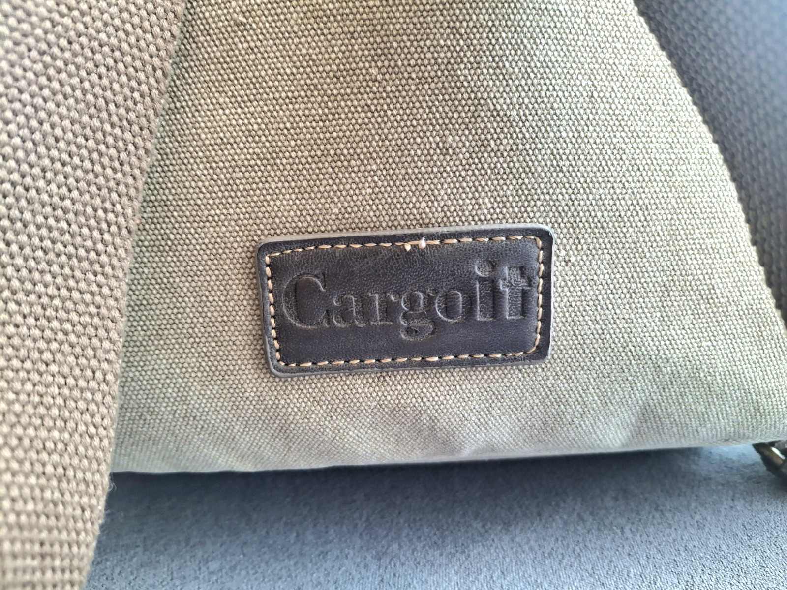 Cargoit Vtg Green Canvas Laptop Backpack Rucksack Leather Trim Magnetic Close