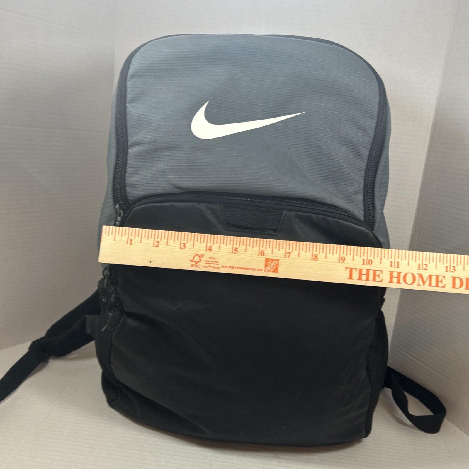 Nike Swoosh Logo Backpacks Solid Black Gray Colorblock School College Work