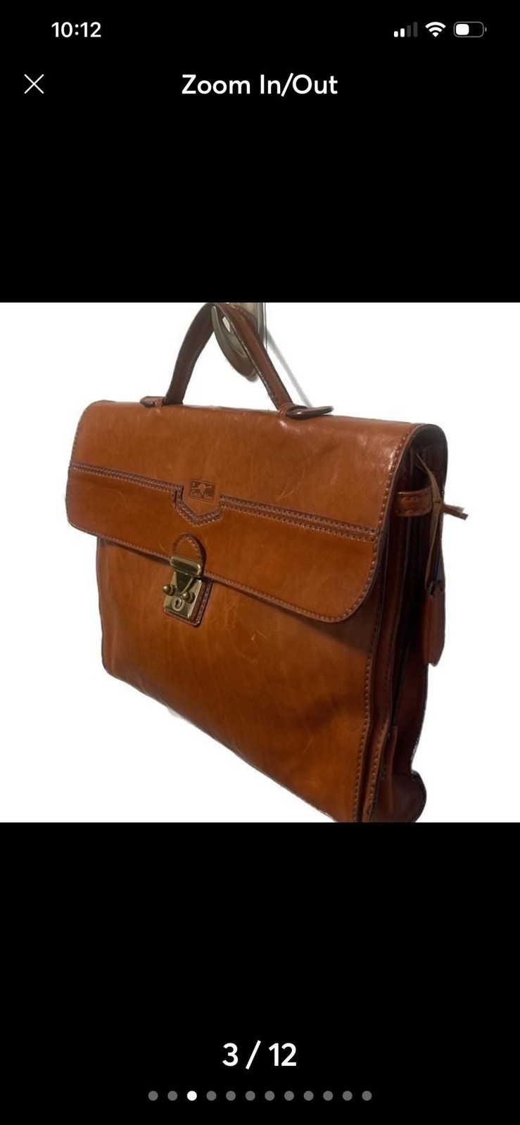 Conte Max Vintage Italian Leather Briefcase Satchel Bag