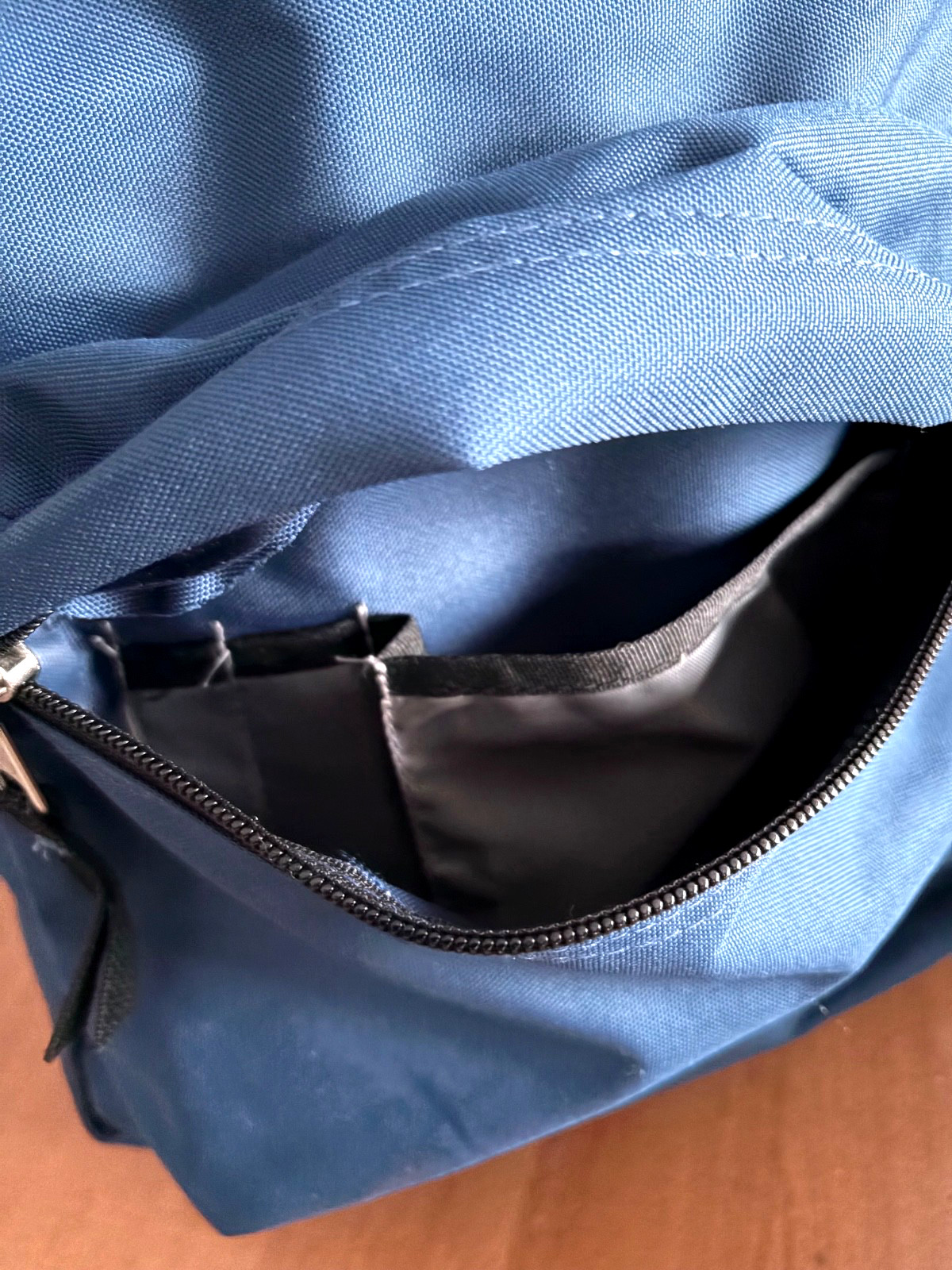 JanSport T501 Blue Double Zip Top Closure Front Zip Pocket Classic Backpack