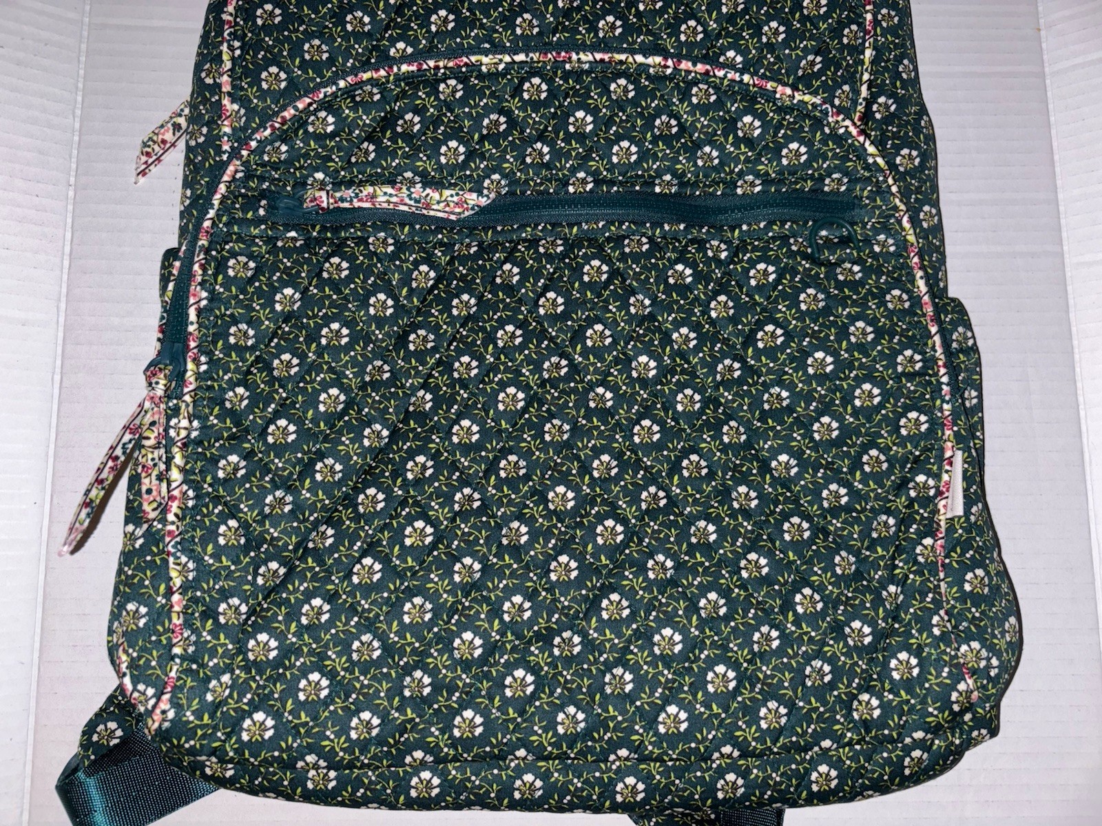 Vera Bradley Cotton Large Bancroft Backpack Bag Mistletoe Lattice NWT