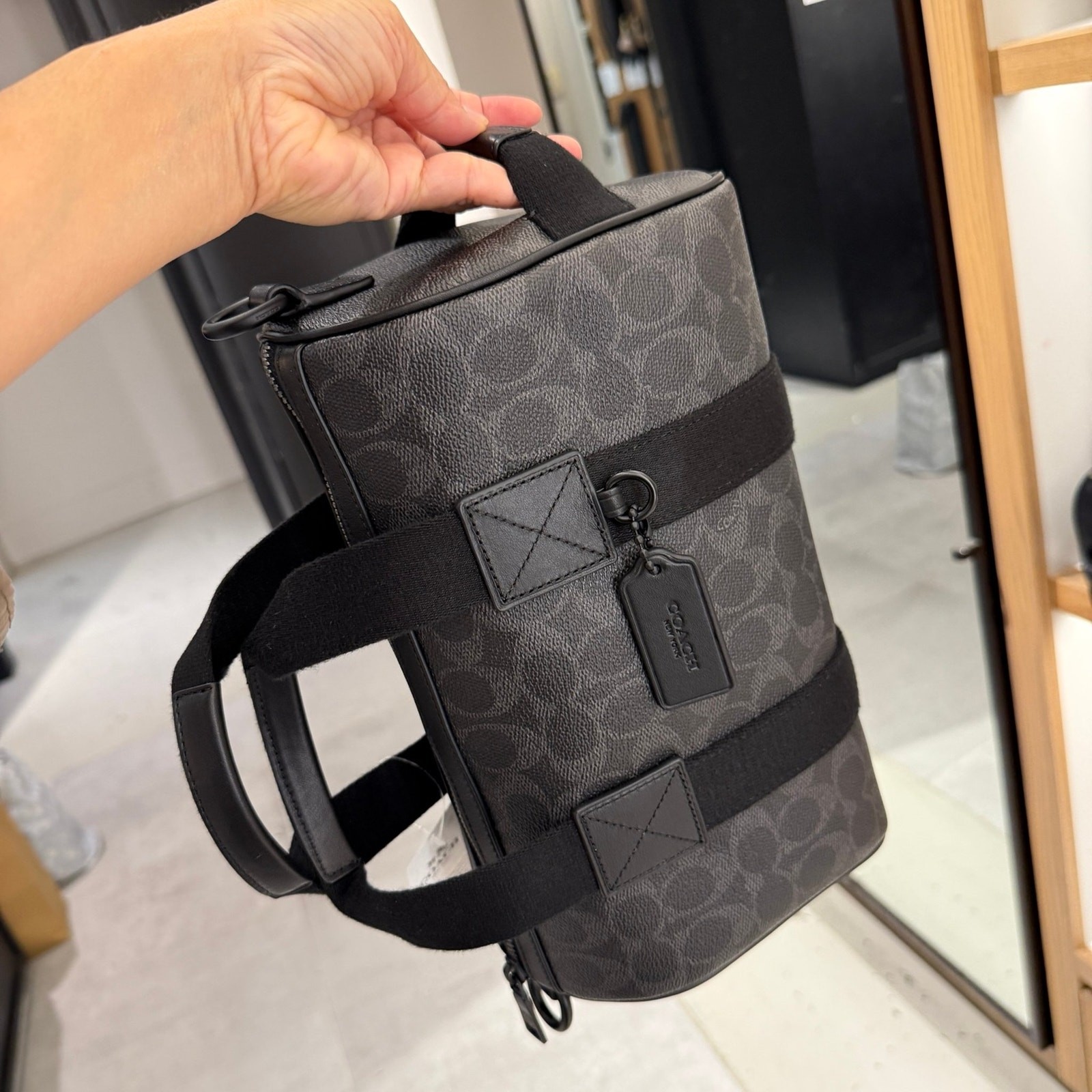Coach Explorer Duffle Bag 28 Signature Canvas CET22 Matte Black/Black Signature