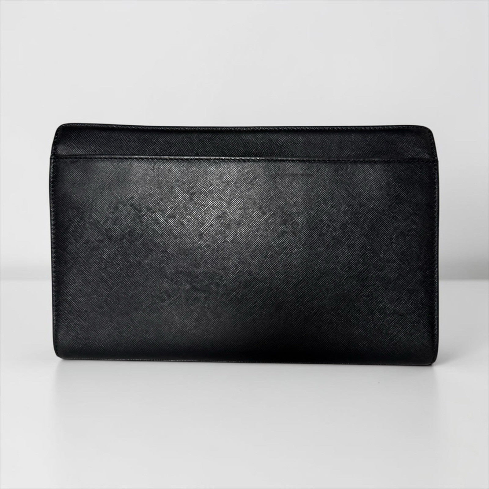 Burberry Black Leather Clutch Pouch Bag Luxury Unisex Authentic