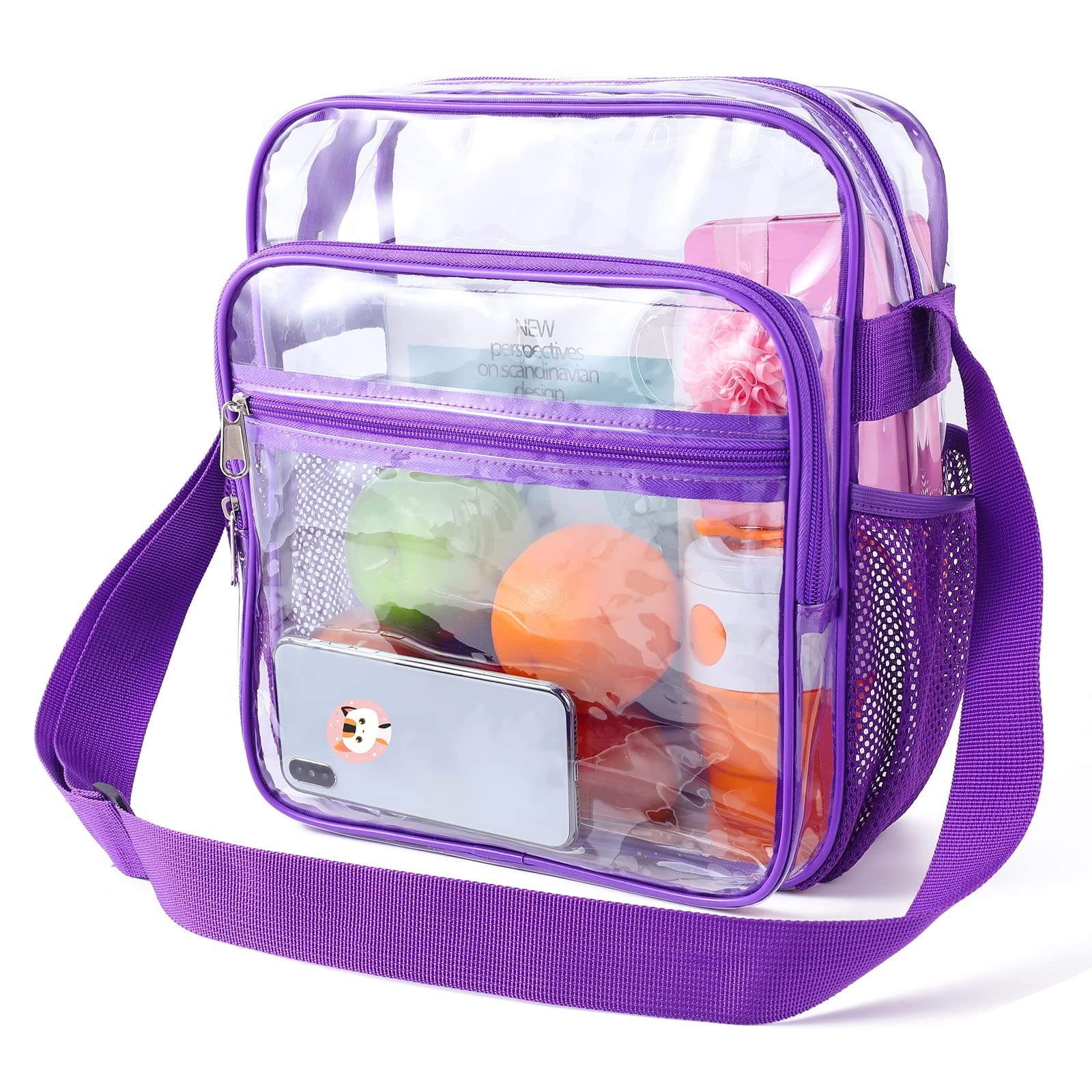 Clear Bag Stadium Approved, Clear Crossbody Messenger Shoulder Bag with Adjus…