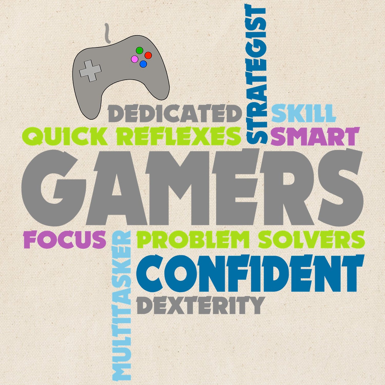 CafePress Gamers Natural Canvas Tote Bag, Cloth Shopping Bag (1152093400)