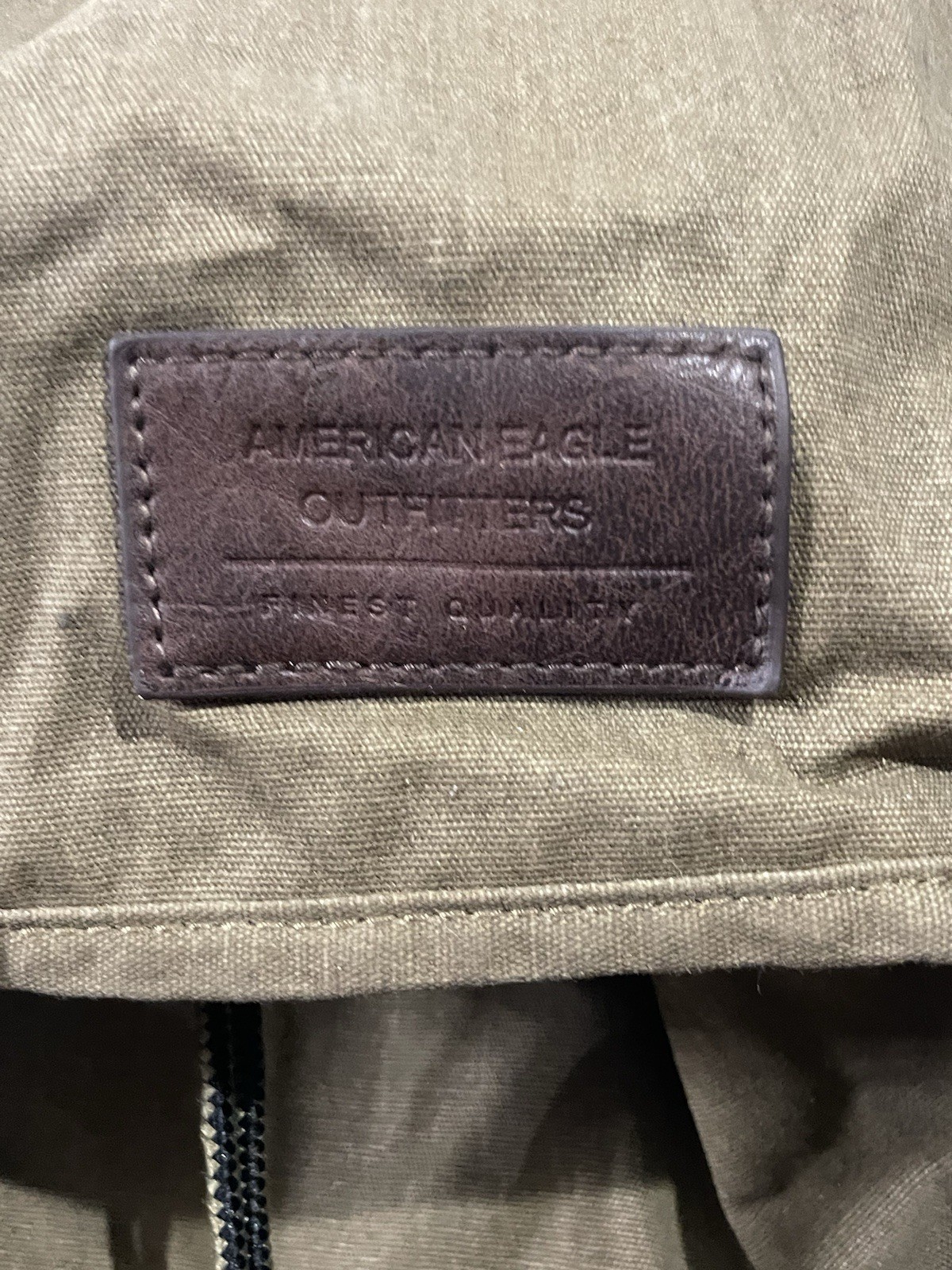 American Eagle Outfitters Canvas Utility Messenger Hiking Bag Flap Buttons Brown