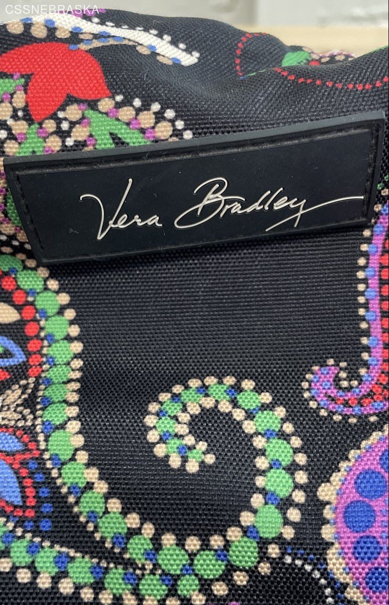 Vera Bradley Multicolor Midnight Paisley Large Campus Backpack Laptop Travel Bag