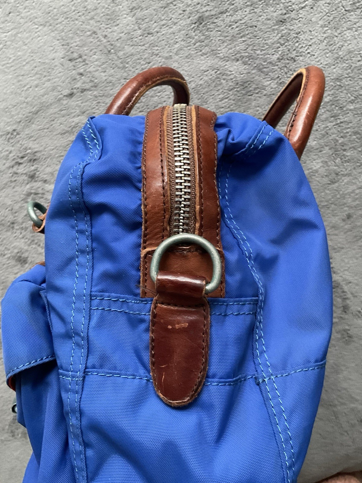 Polo Ralph Lauren Men’s Leather Trim Canvas Attache Laptop Bag Blue Rare