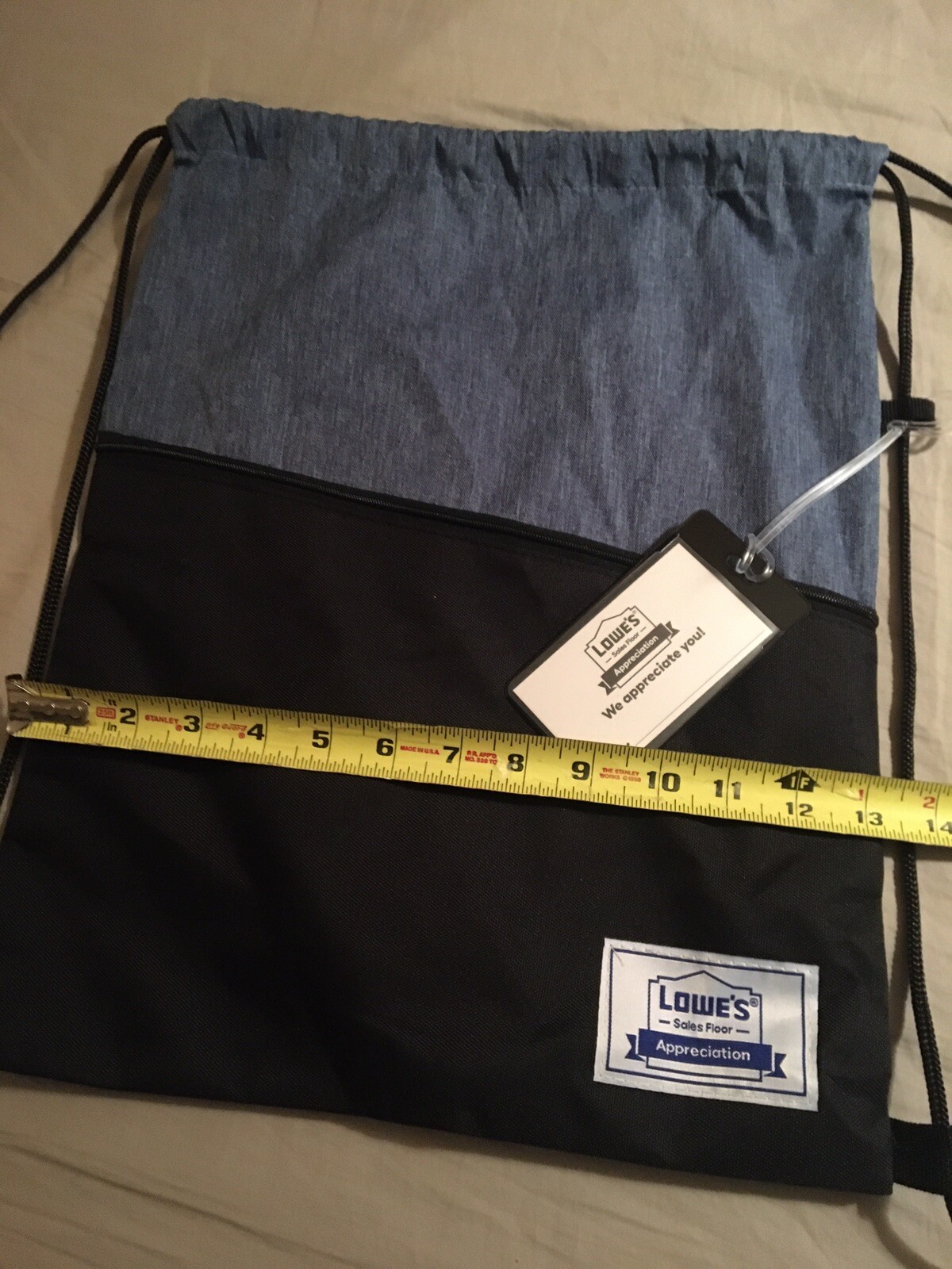 Cinch-sack Backpack, Lowes store Drawstring bag & Luggage Tag set, promo goods