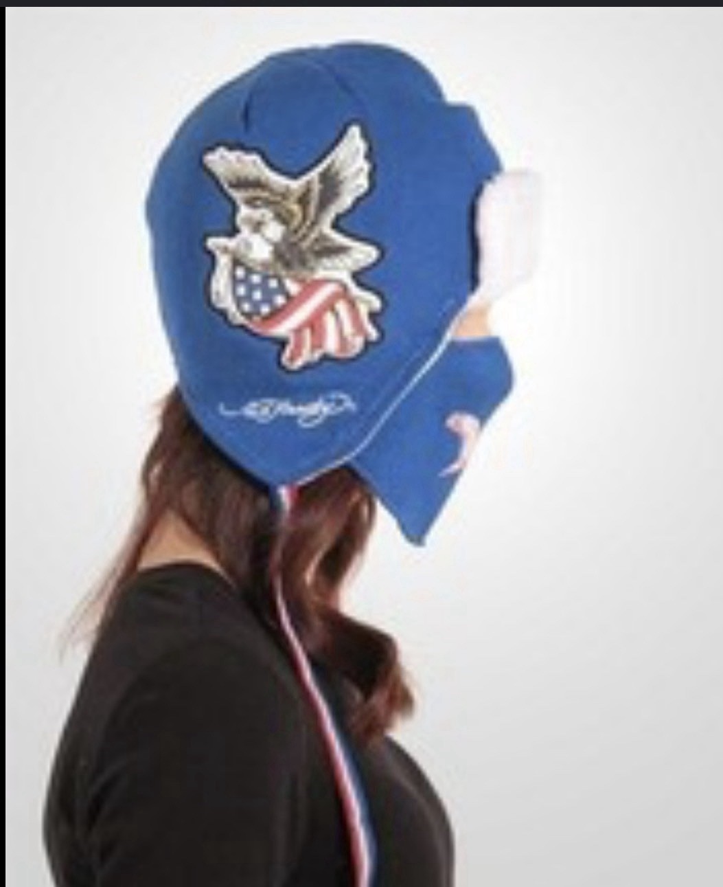 New with Tags Ed Hardy USA Ski Hat Cap & Removable Face Mask Beanie Skullies