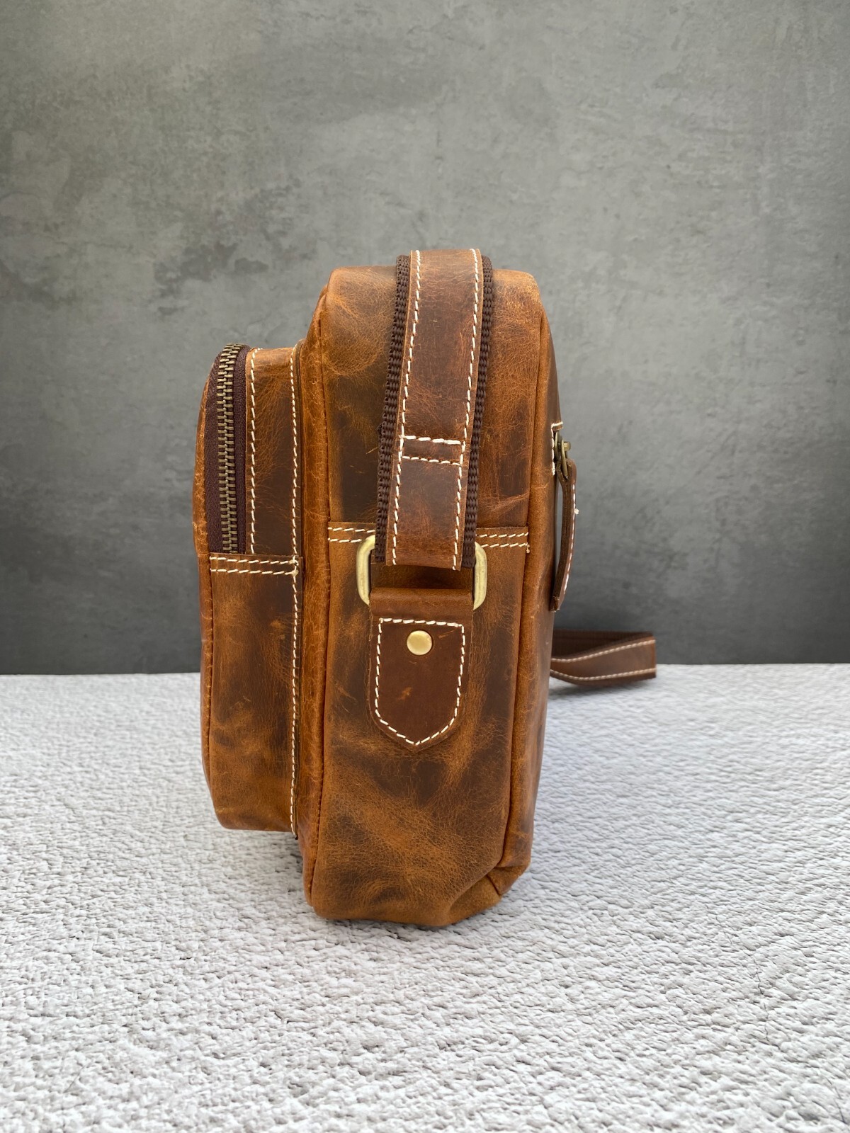 Crossbody Sling Bag Buffalo Leather Handbags Satchel Messenger Bags 10 In Small