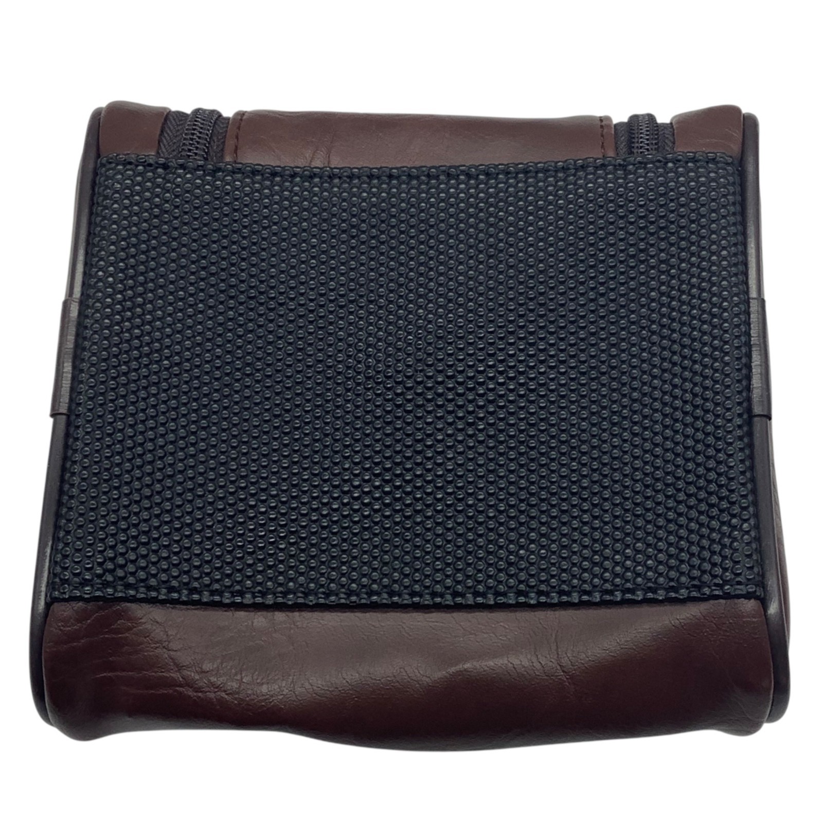 Perry Ellis Portfolio Brown Toiletry Bag Zipper Compartments 6”x5.5”x2”