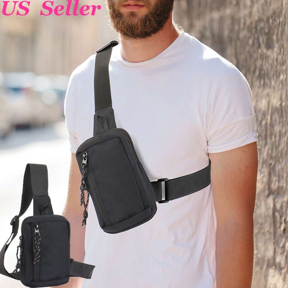 Men’s Sling Shoulder Bag Oxford Chest Pack Crossbody Casual Travel Phone Packet