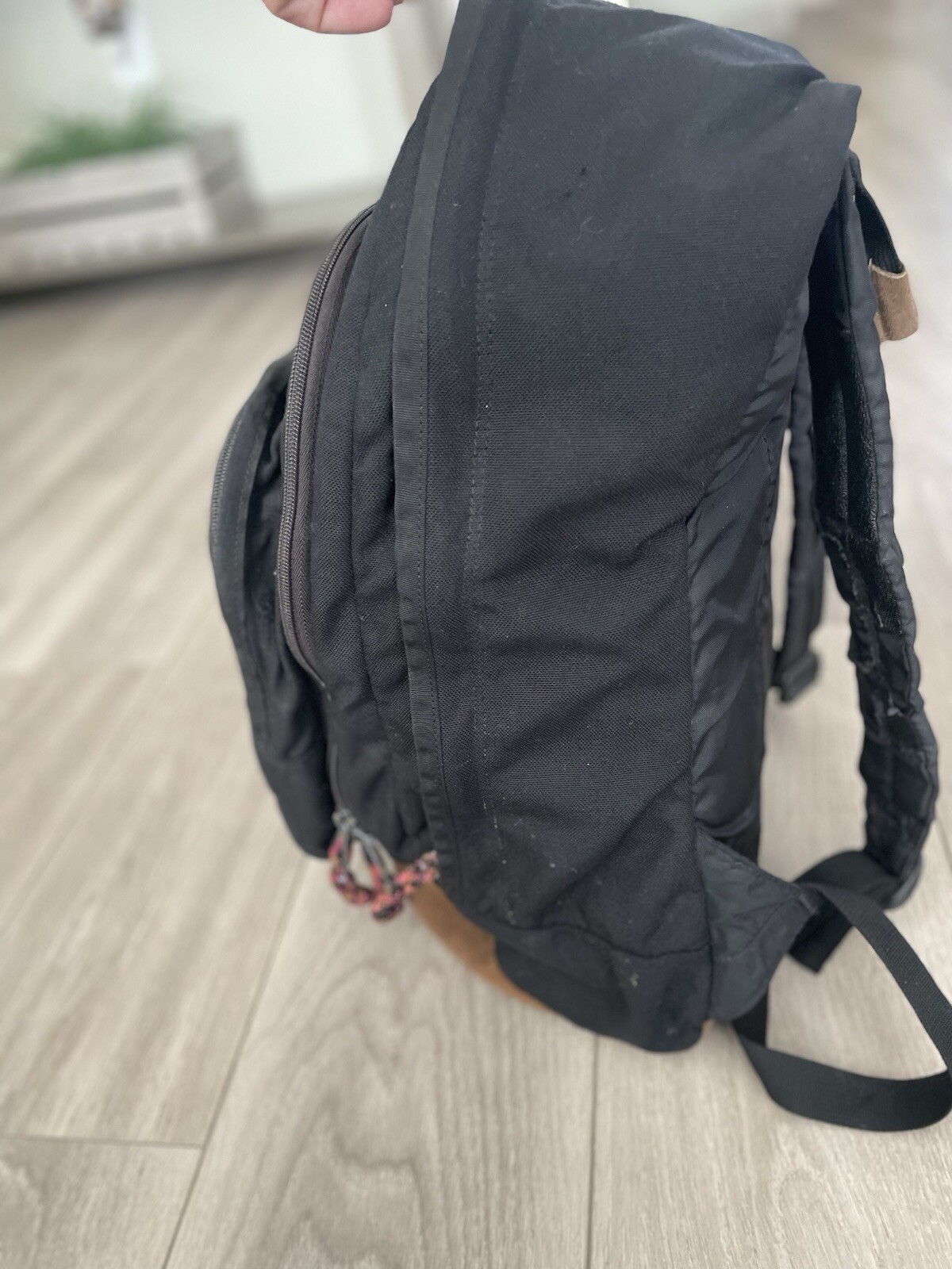 Vintage Timberland Leather Canvas Backpack Vintage Black Brown