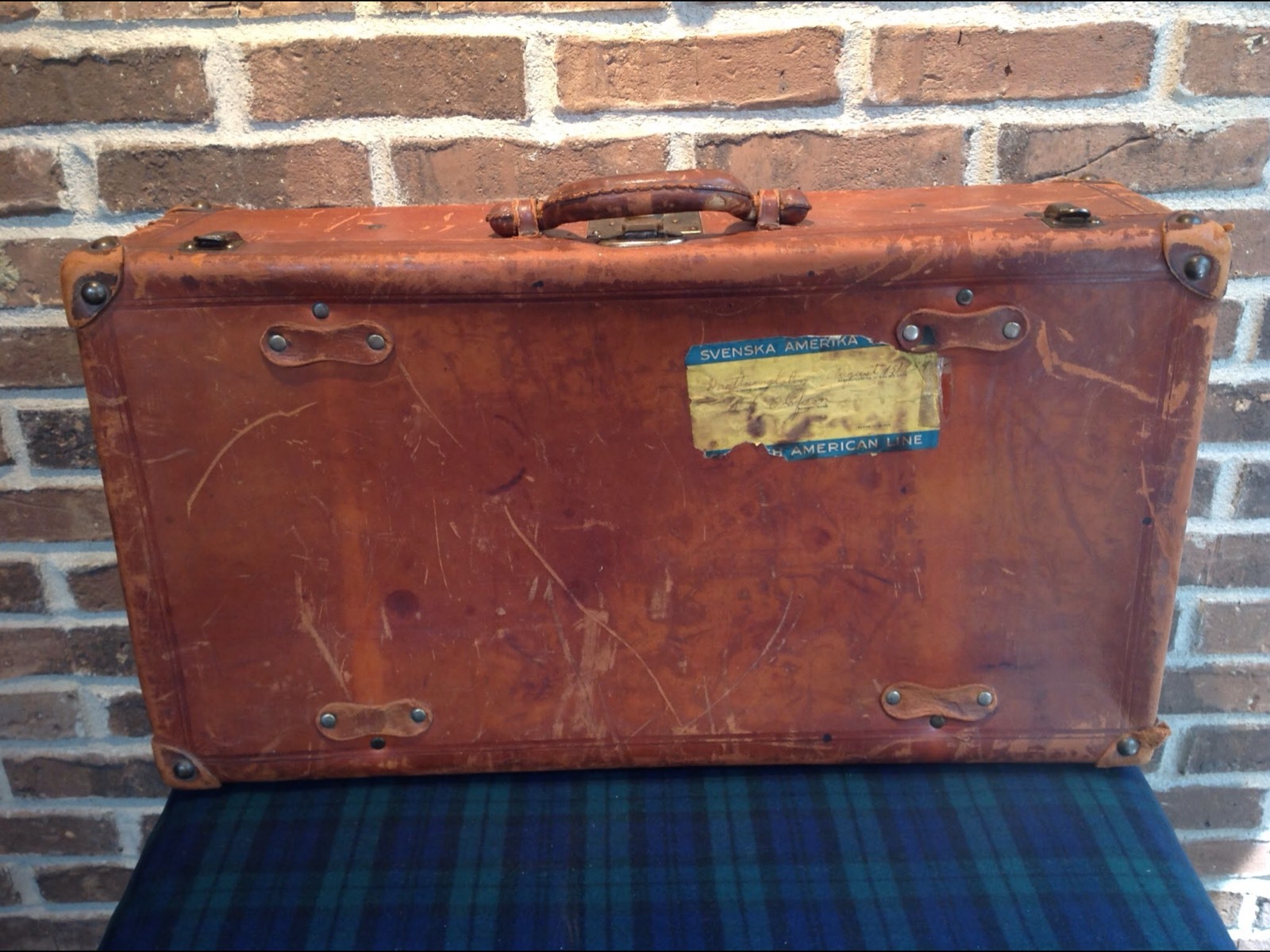 VINTAGE 1930s SADDLE LEATHER TRAVEL STICKER PORSCHE 356 CAR RACK SUITCASE R$2198