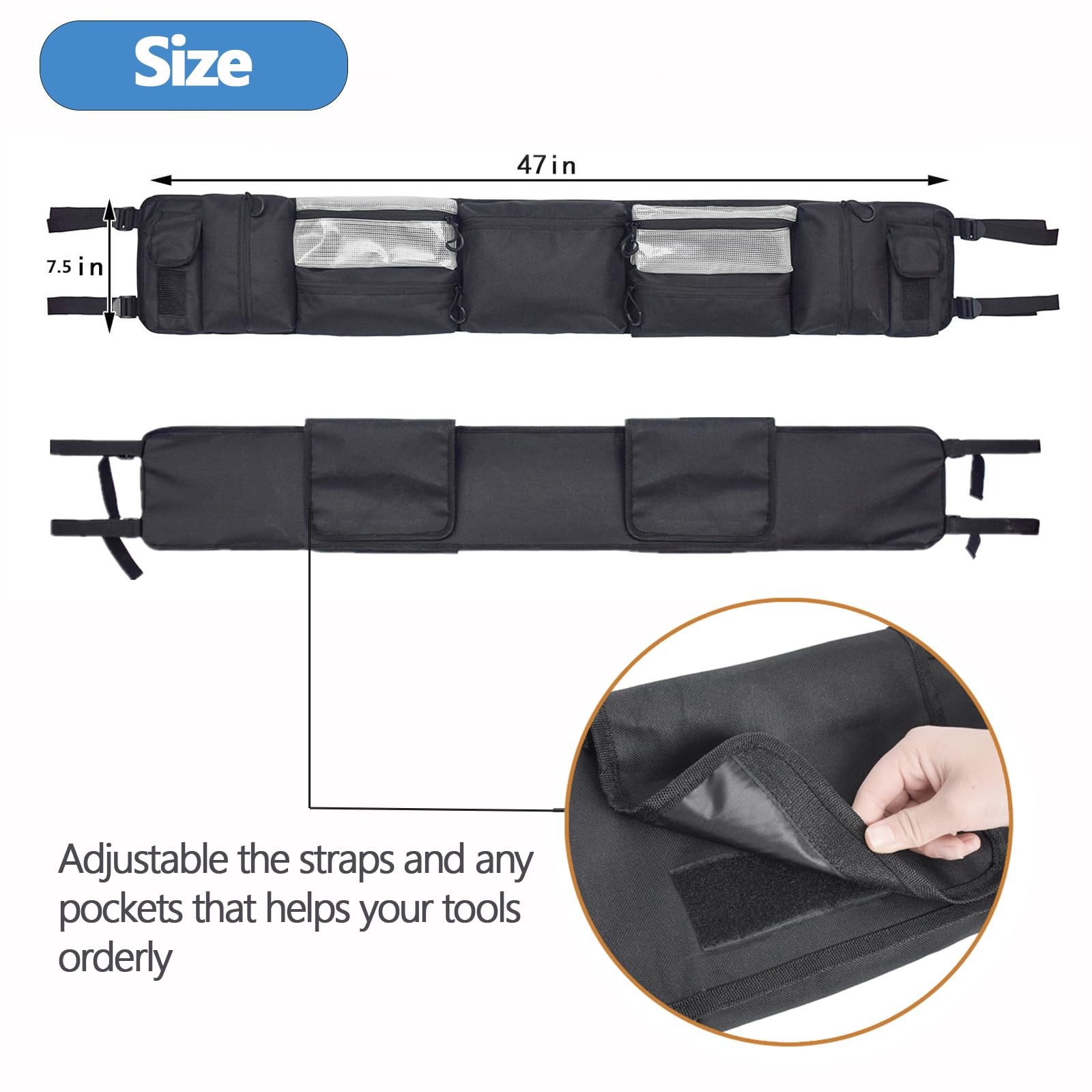 Park UTV Roll Cage Organizer, Universal Fits Most Full-size UTVs for Polaris …