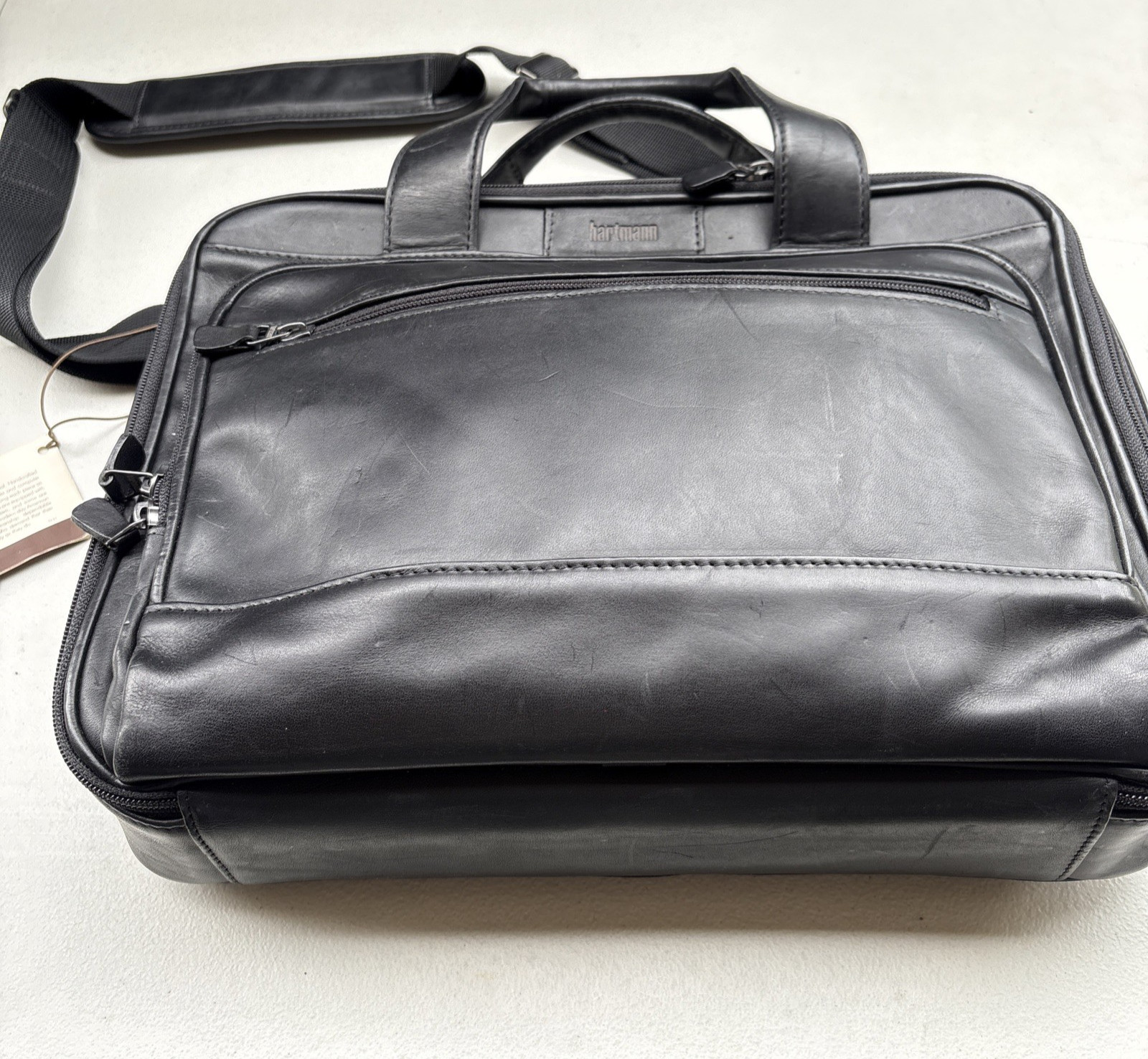 Leather HARTMANN Business Black Laptop Messenger Bags American Hero H21 VTG USA