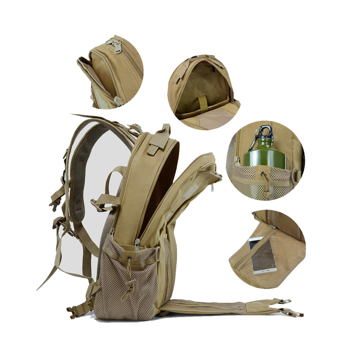 Tactical Backpack for Men Hiking Day Pack Molle Military Rucksack Waterproof 28L