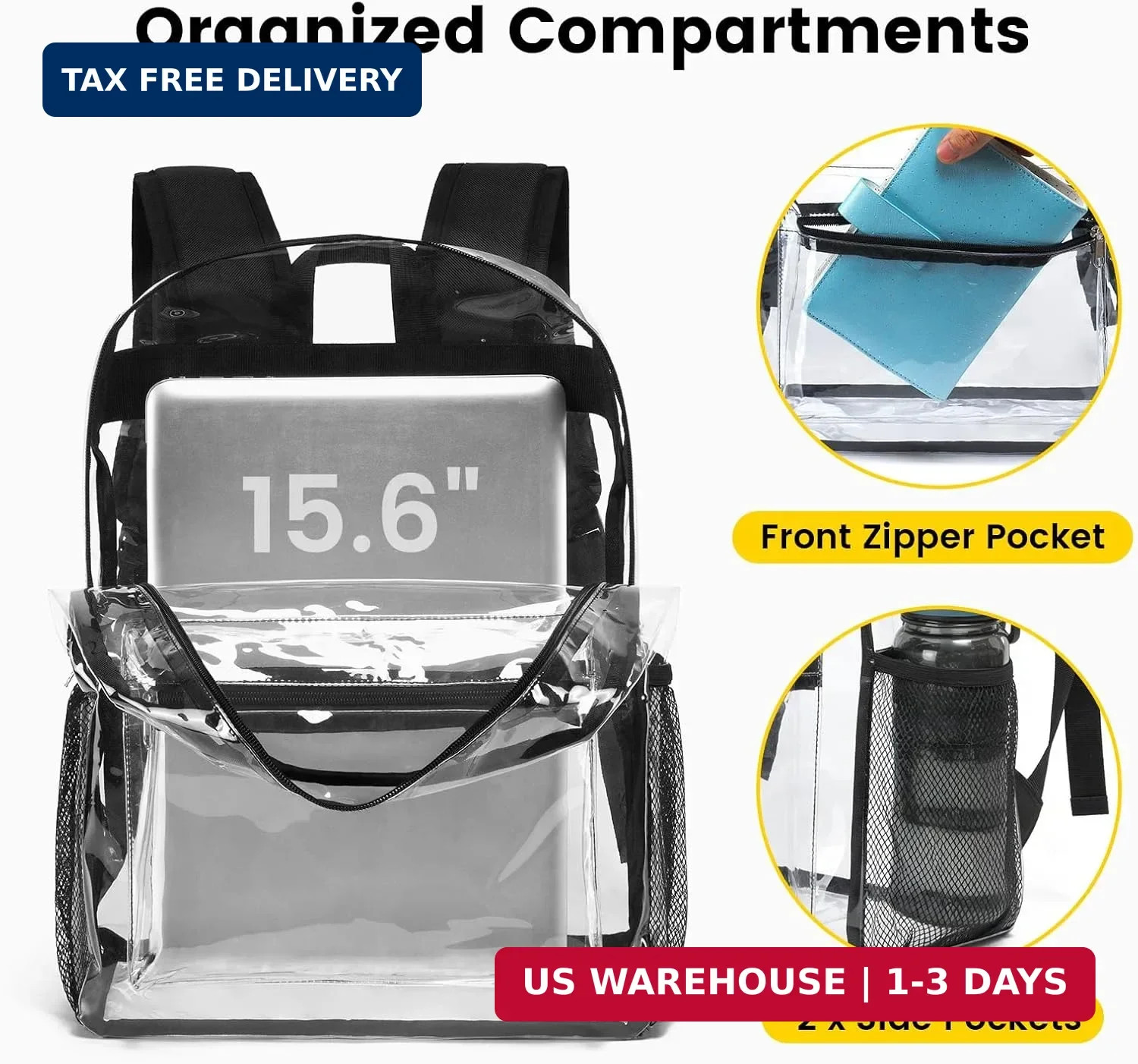 Vorspack Heavy Duty Clear Backpack – Large Clear Backpacks for School See Throug