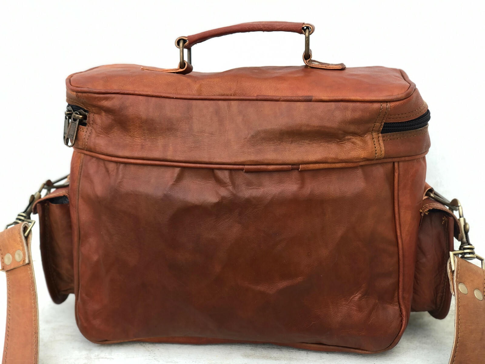 GVB Reputed Leather DSLR Canon Sony Camera Lens Crossbody Briefcase Vintage Bag