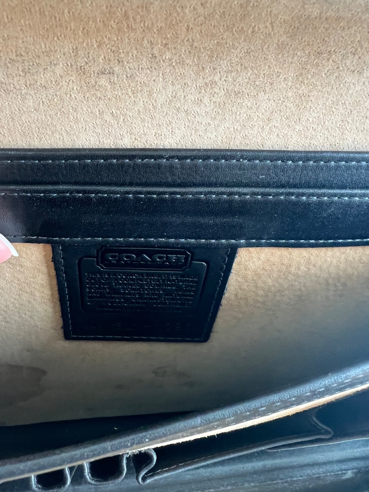 Coach Vintage Briefcase Black Leather, Hard-Sided with Brass Combo Locks Attache