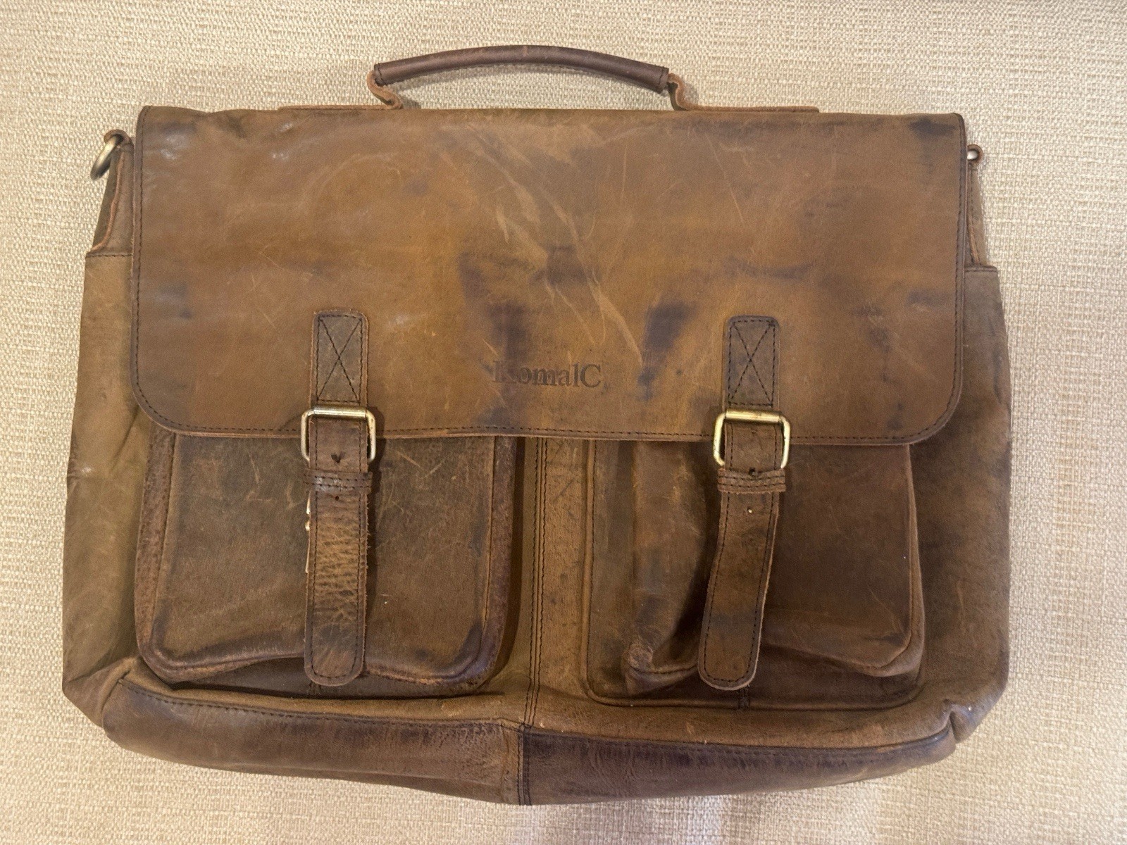 Komalc Passion Leather briefcase 16 X 12 Laptop Messenger Bags for Men and Women