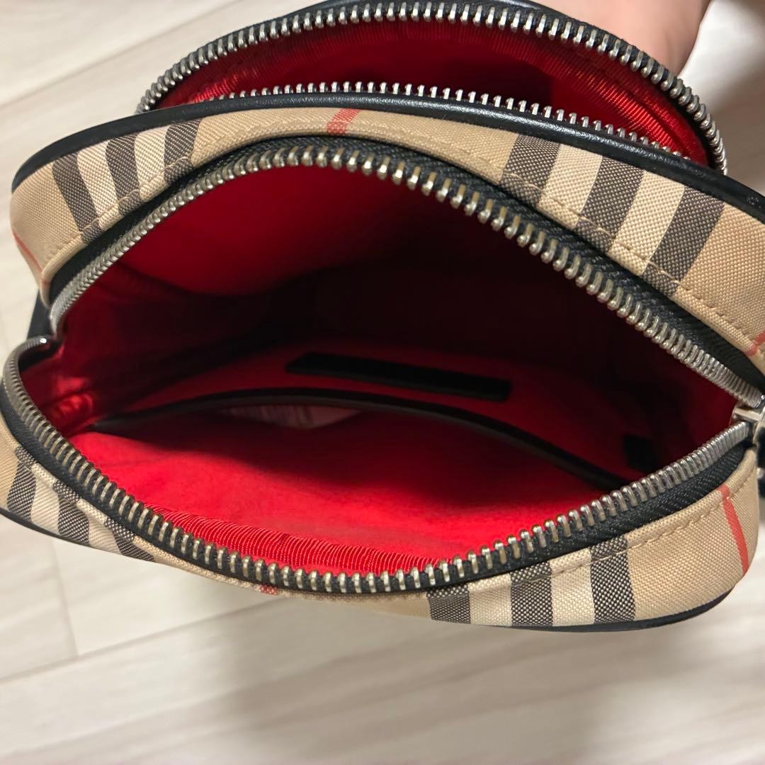 Authentic Burberry London Check Shoulder Bag 22cm x 17cm x 6cm Red Lining Damage