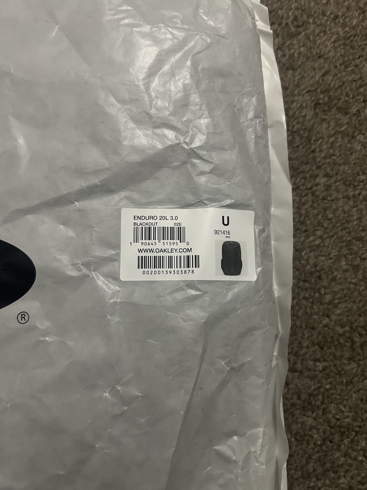Oakley Enduro 20L 3.0 Backpack Blackout Brand New With Tags