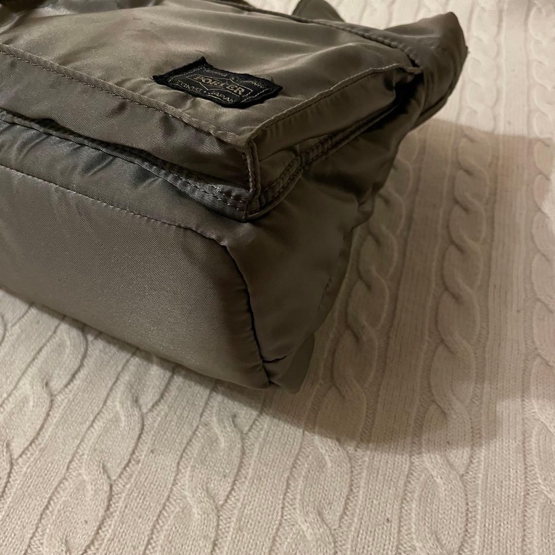 PORTER Yoshida TANKER Mini Tote Bag Handbag Silver Grey made in Japan Authentic