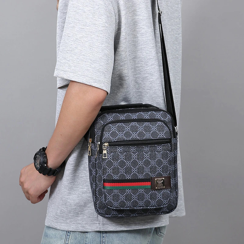 Crossbody Bag Men New Trendy Multi Layer Versatile Shoulder Handbag Casual