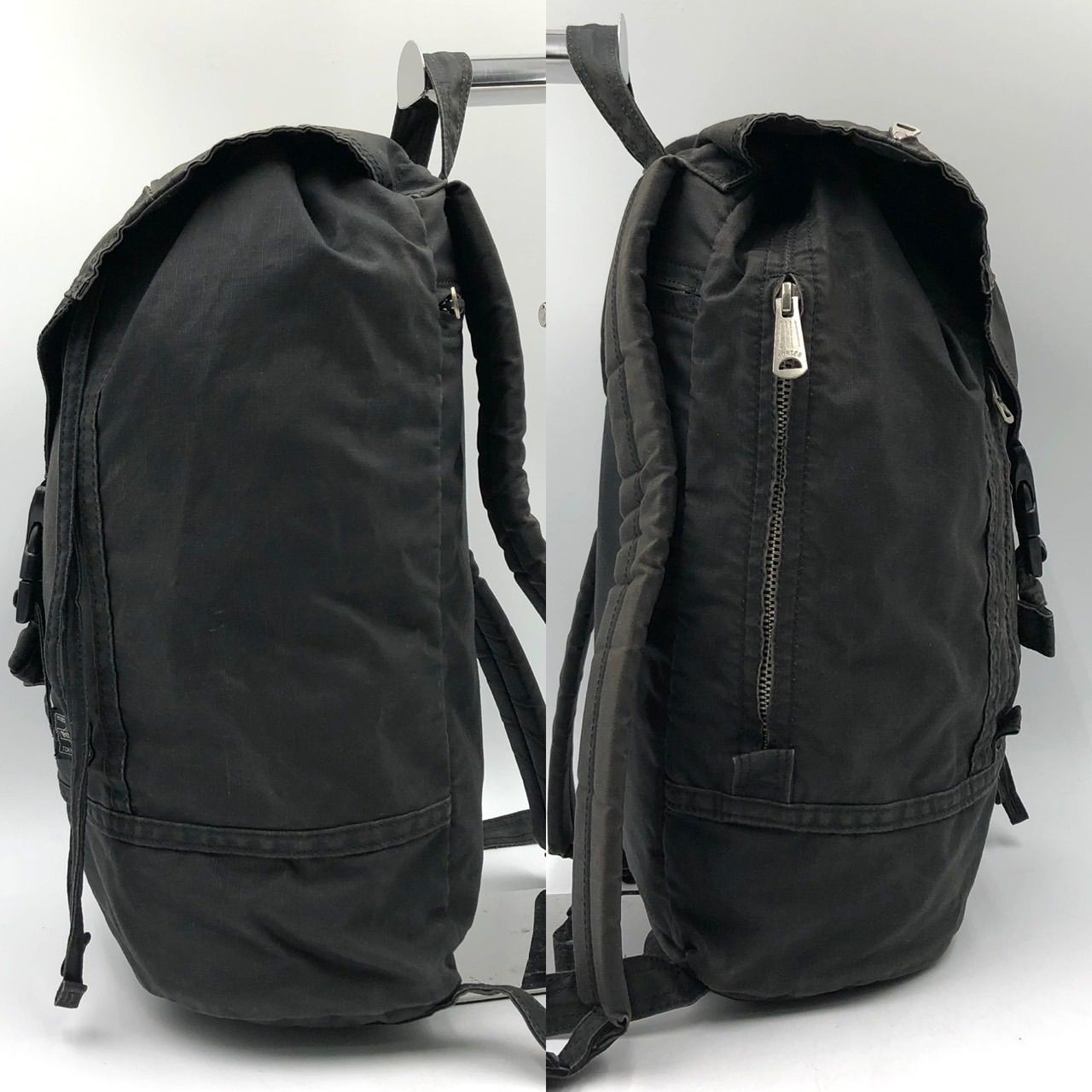 Authentic PORTER Yoshida Kaban Backpack Black Nylon 42cm x 26cm x 14cm with Flap