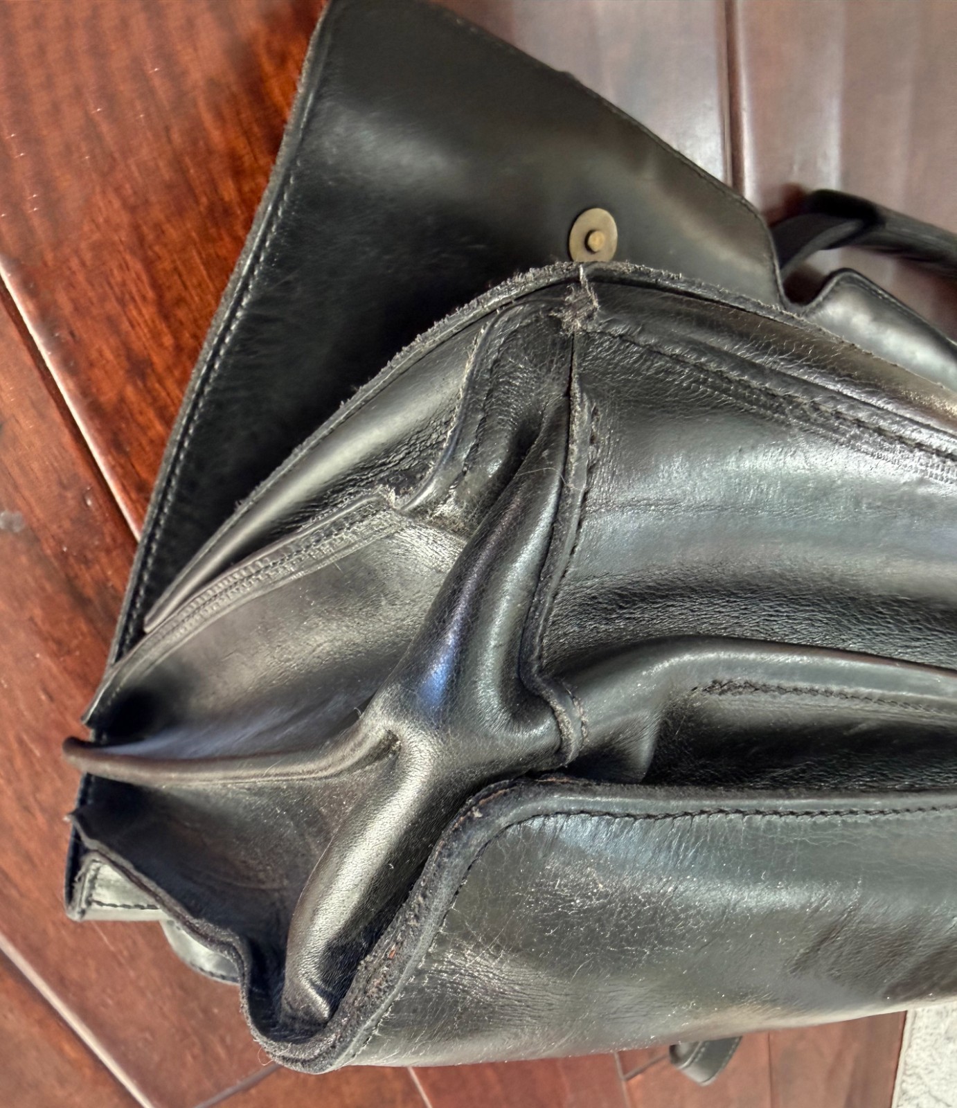 BOY London *RARE* Black Leather Briefcase Shoulder Bag Vtg 80s MELROSE messenger