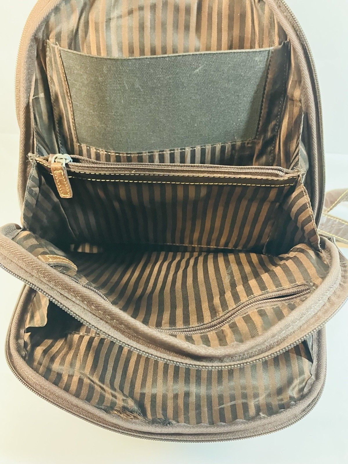 Jack Georges Voyager Backpack Hand Stained Buffalo Leather Brown Adjustable Stra