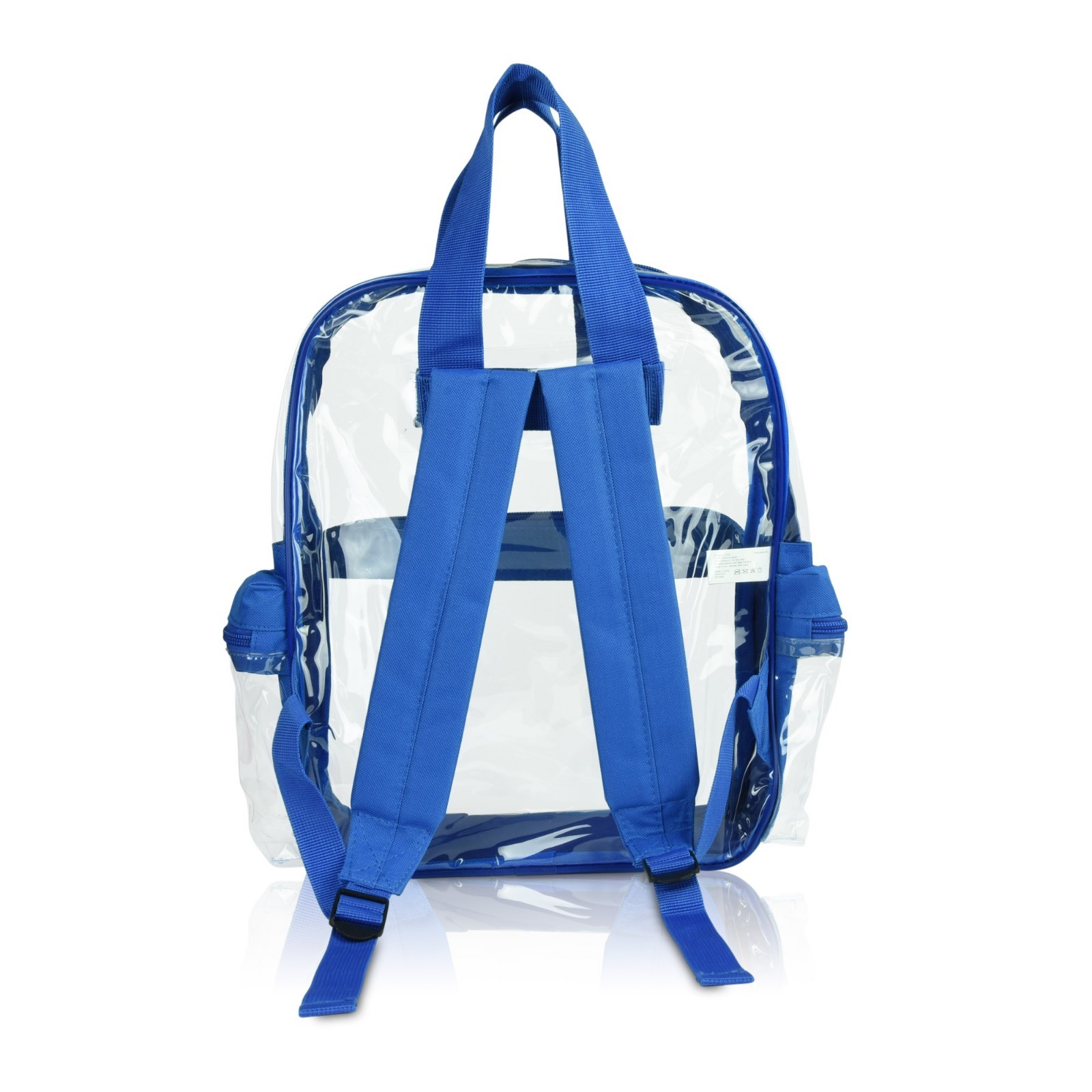 DALIX Clear Backpack Transparent School Bag in Royal Blue Small to Medium
