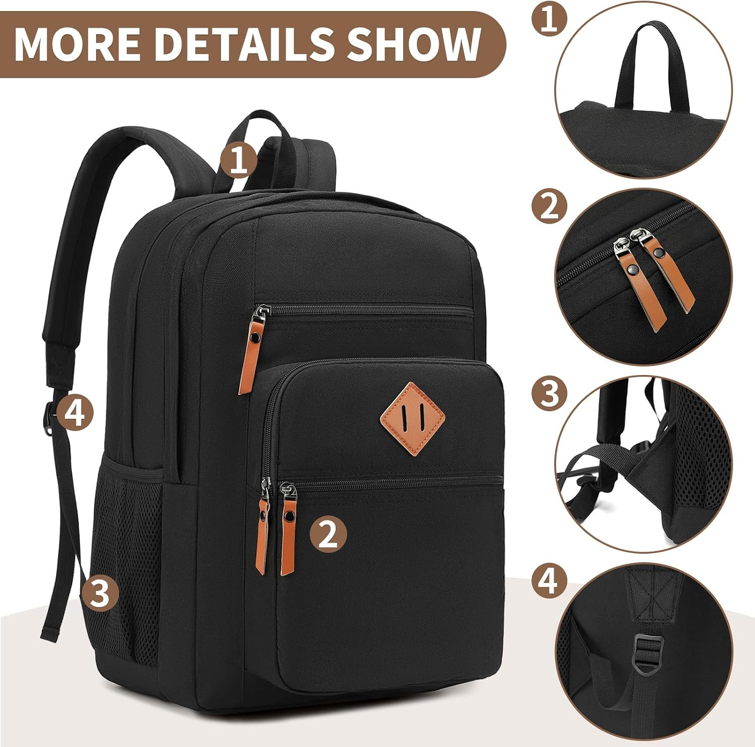 Laptop Backpack for Work, College, Travel, Daily Backpacks for Men Women, Comput