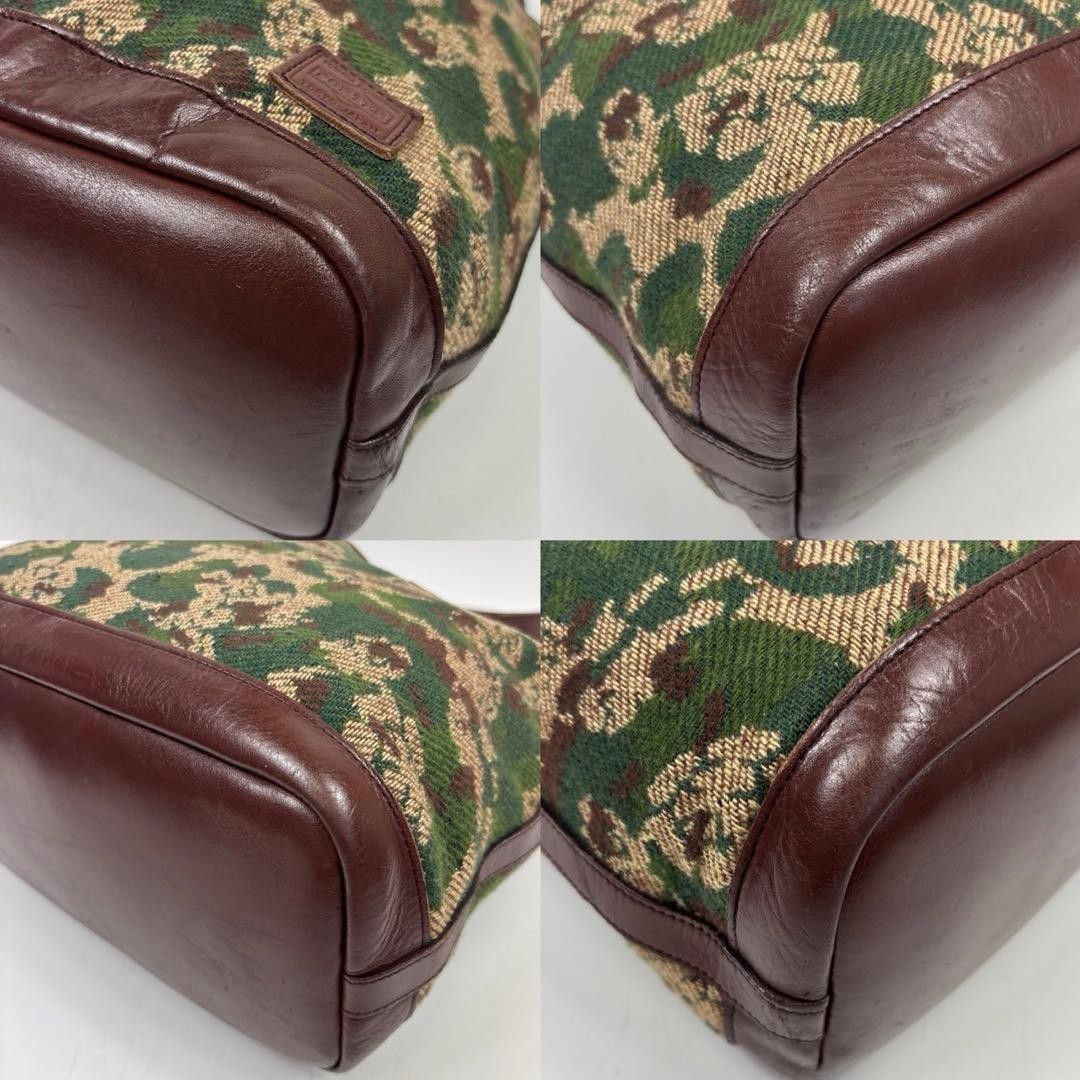 Authentic Yoshida Kaban PORTER WNW Camouflage Wool Leather Tote Bag 24cm x 30cm