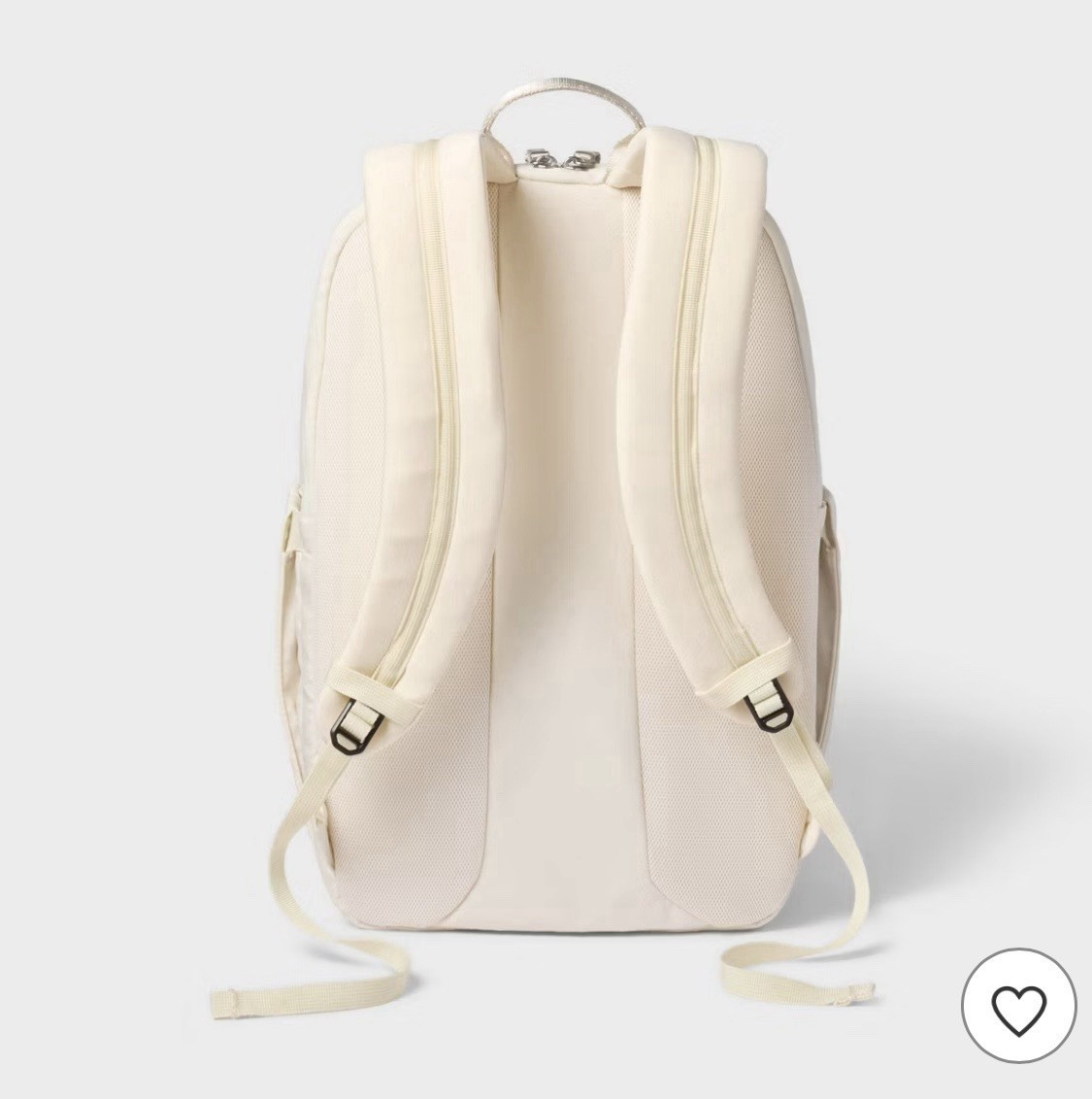 Beige Solid Large Backpack Zip Closure, Adjustable Straps, Pockets Unisex
