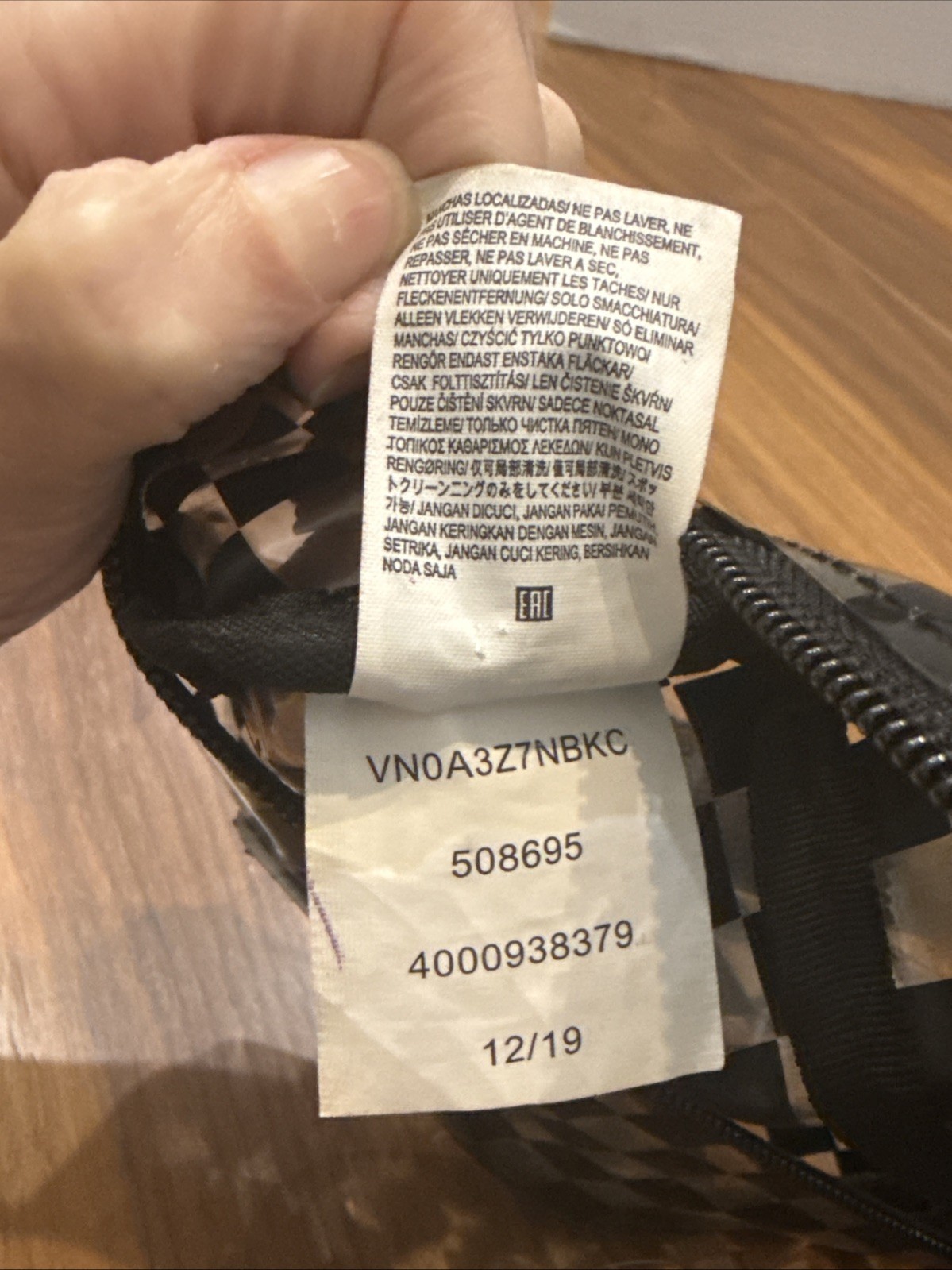 Vans Fanny Pack Black / Clear Checkered Y2K SEE THROUGH Plastic 2019