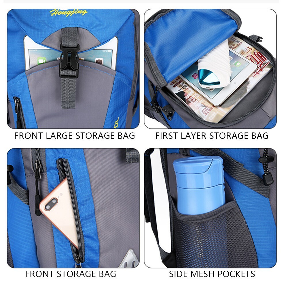 40L Waterproof Hiking Camping Backpack Outdoor Travel Men Women Rucksack Bag