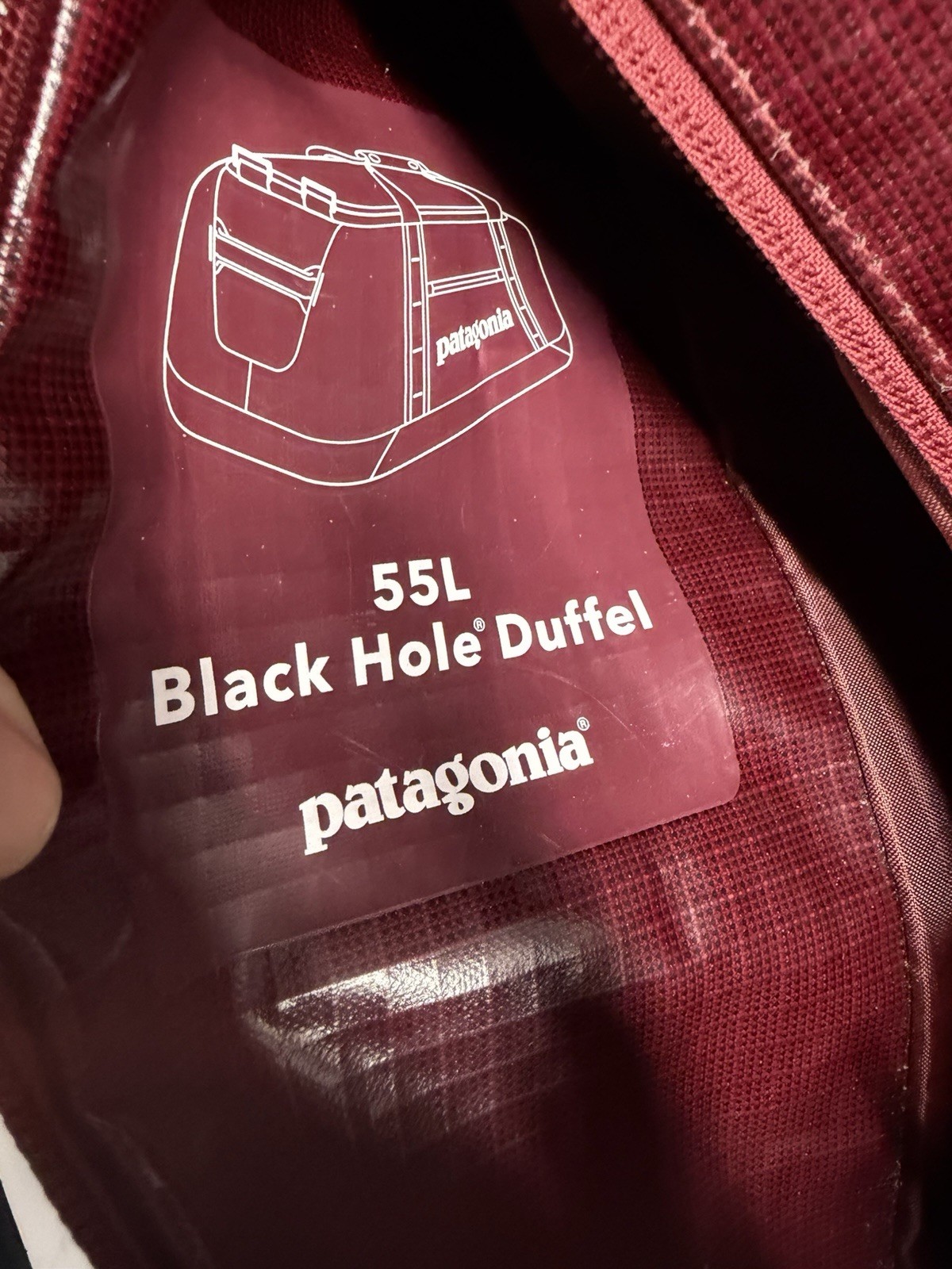 patagonia black hole 55l duffel bag Wax Red Rare Glossy Bag Used One Trip Rare